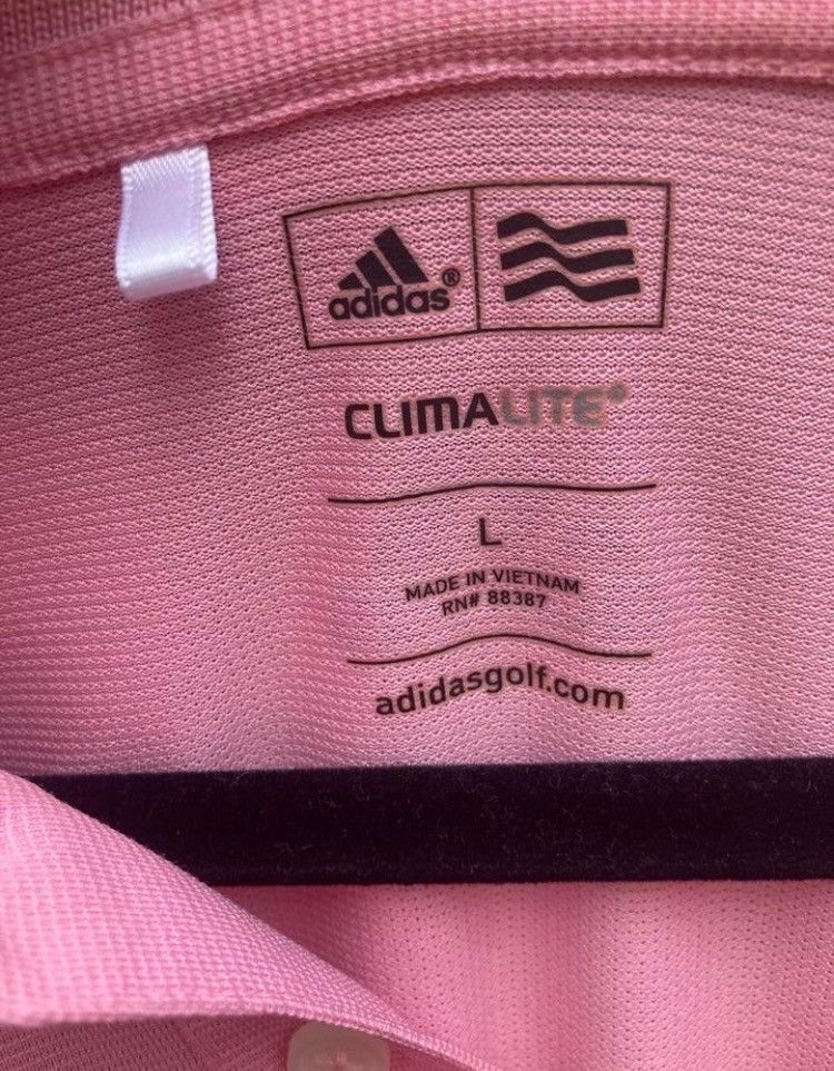 Adidas Adidas Pink Embroidered Golf Polo Shirt Men's Large Size US L / EU 52-54 / 3 - 6 Thumbnail