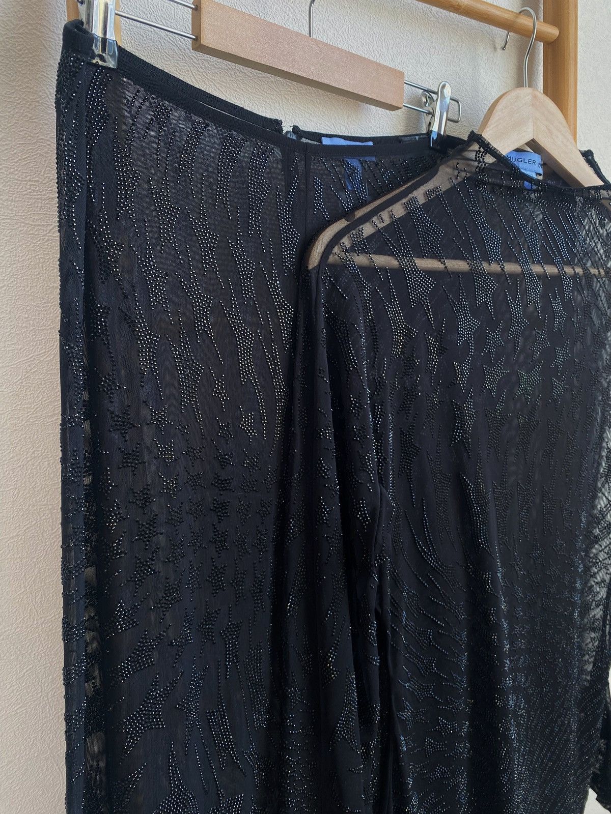 Mugler New Set Mugler x H&M Rhinestone Embellished Mesh Top+ Tights Size M / US 6-8 / IT 42-44 - 13 Thumbnail
