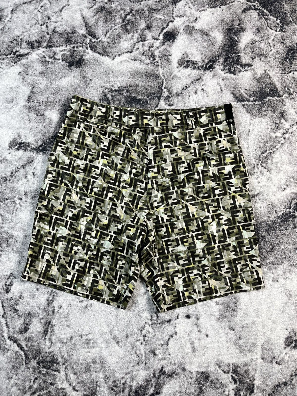 Fendi Fendi FF Monogram Shorts Green 48 Italy Size US 34 / EU 50 - 1 Thumbnail