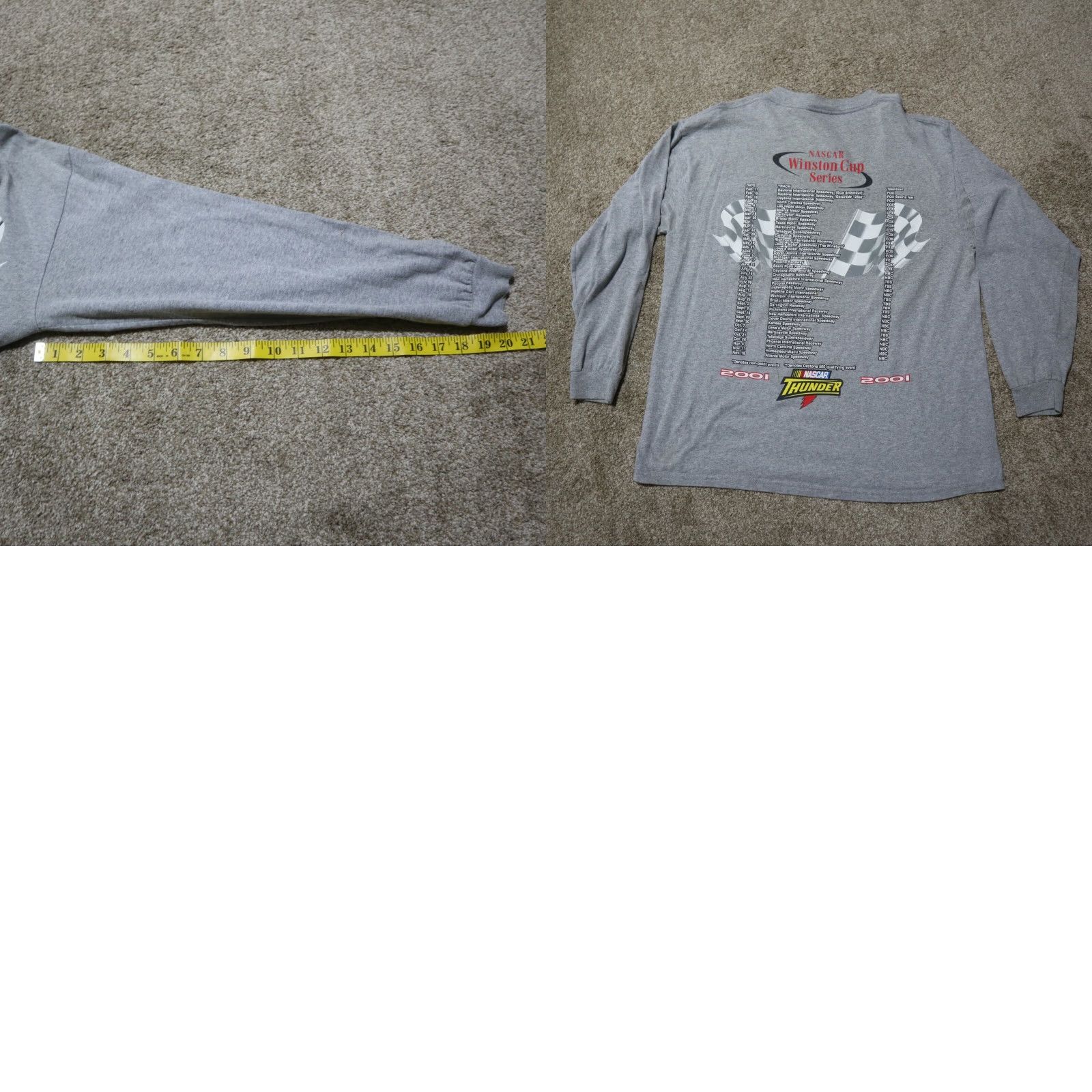 Delta VINTAGE NASCAR Winston Cup Thunder Racing Shirt Men L White 1990s 90s Delta Crew Neck Short Sleeve Size US L / EU 52-54 / 3 - 8 Thumbnail