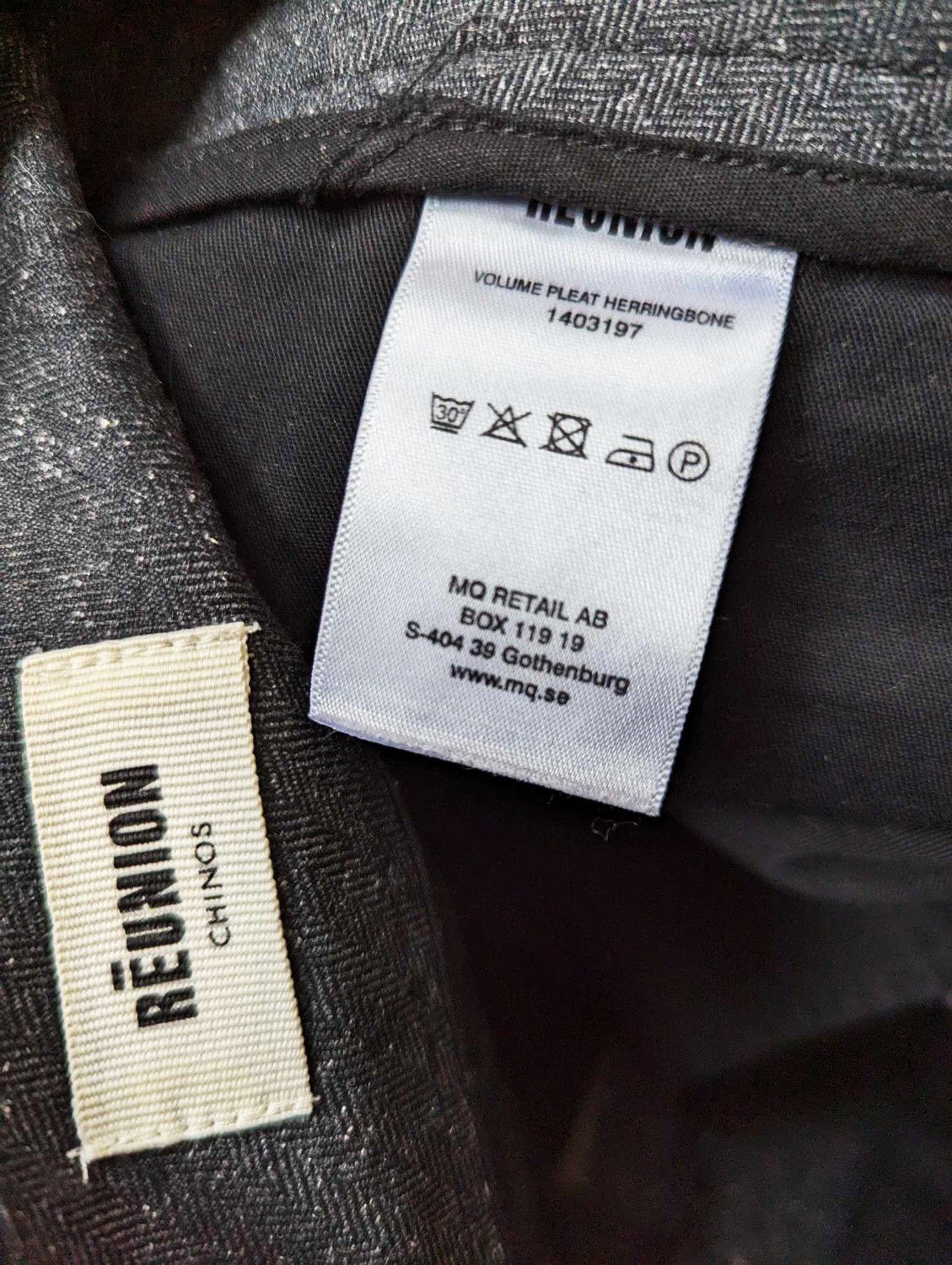 Designer Reunion Chinos Volume Pleat Herringbone Pants Melange Slim Size US 31 - 4 Thumbnail