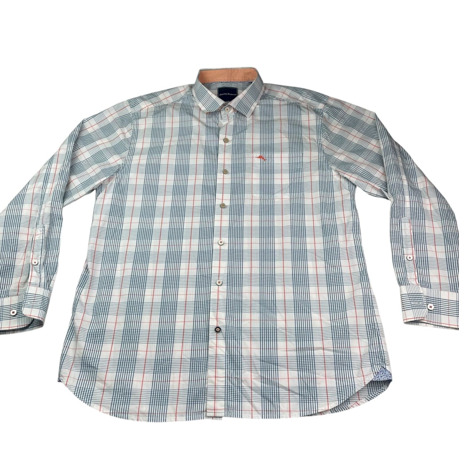 Tommy Bahama Tommy Bahama Men's 100% Cotton L/S Button Shirt Green/Orange Size US L / EU 52-54 / 3 - 2 Thumbnail