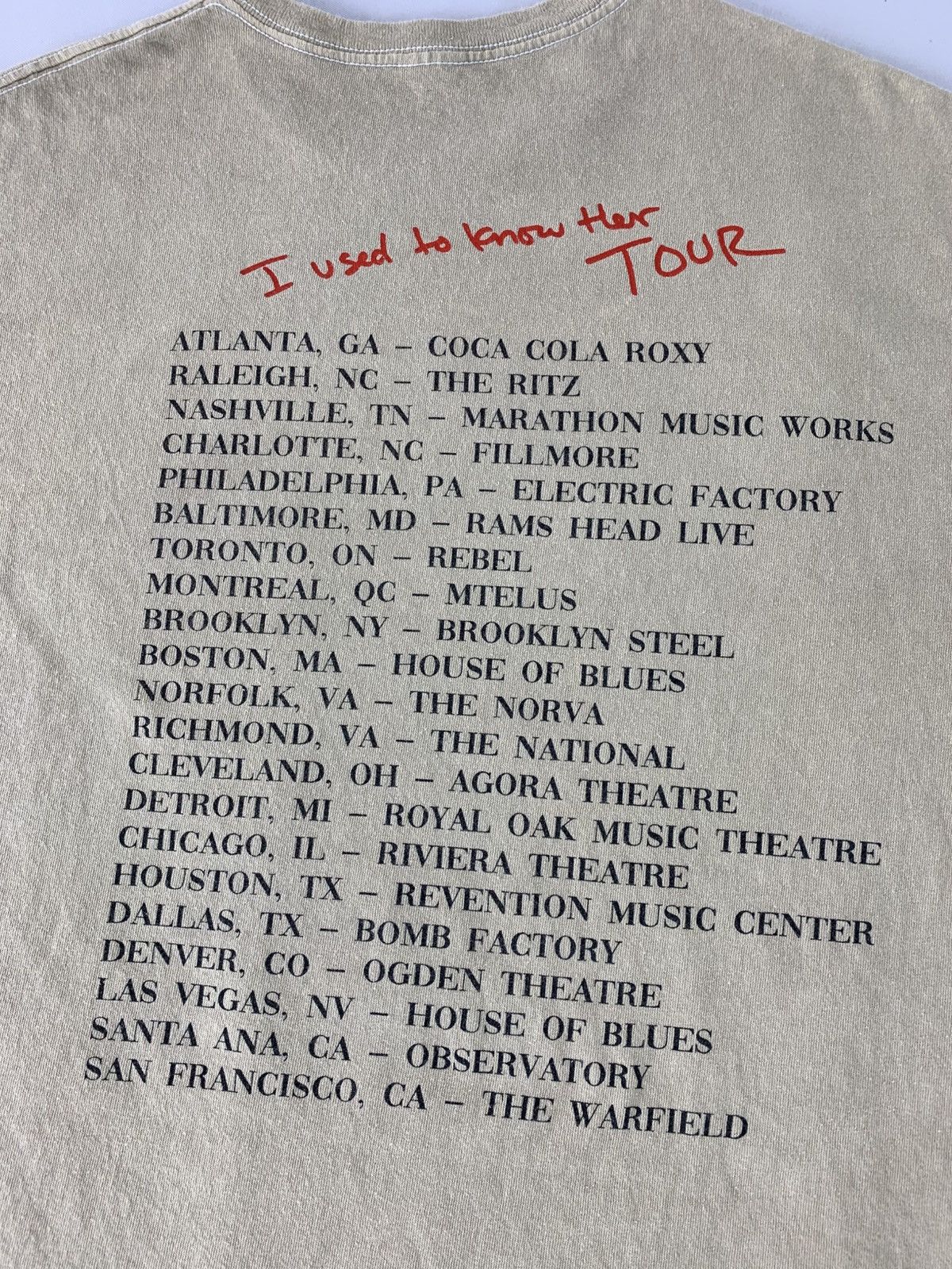 Band Tees HER Used To Know Her US Tour Graphic Screen Printed Tee Size US XL / EU 56 / 4 - 4 Thumbnail