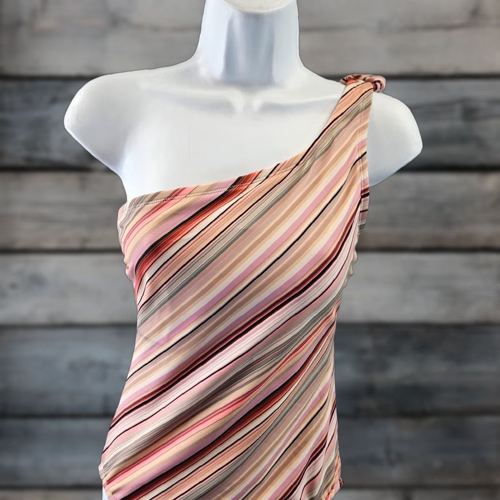 AQUA **Aqua Couture Women's Medium Pink One Piece Swimsuit Striped** User: Aqua Couture Women's Medium Pink One Piece Swimsuit Striped Size ONE SIZE - 1 Thumbnail