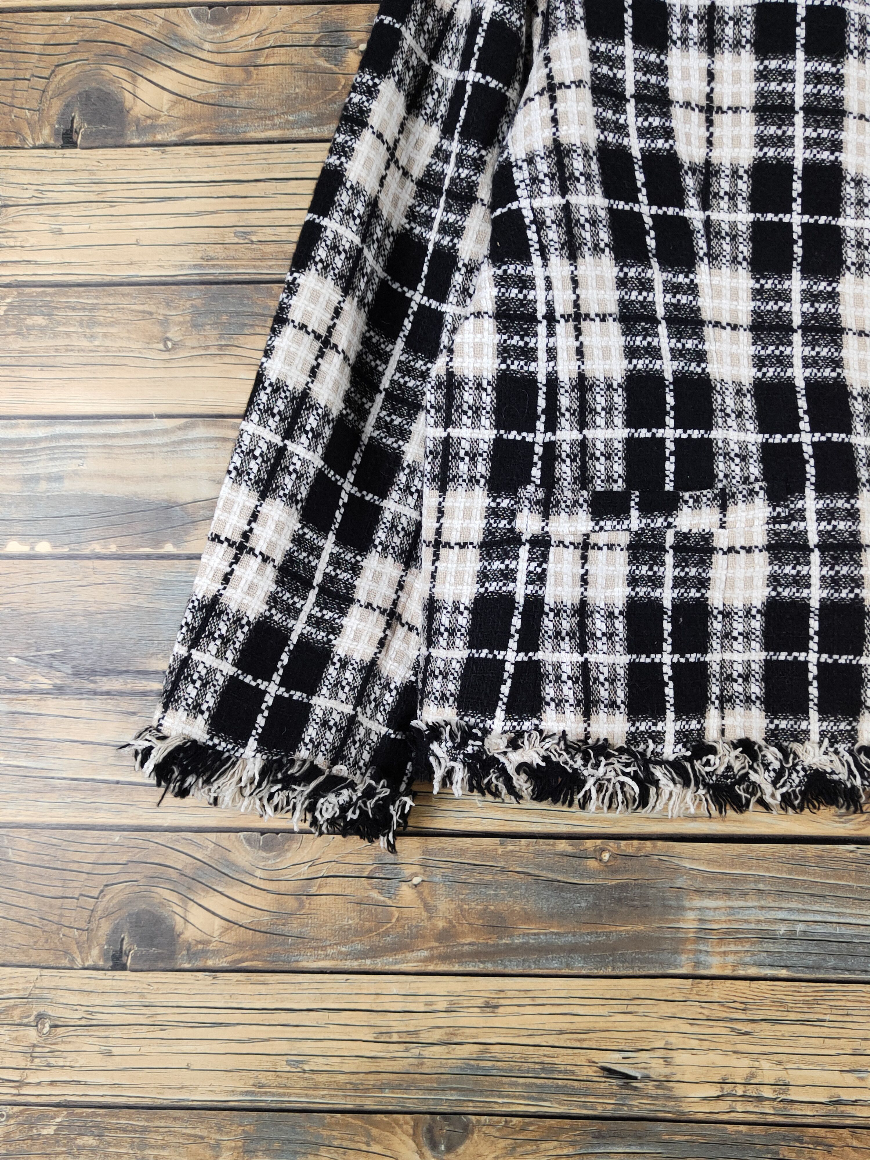 Homespun Knitwear × Japanese Brand × Vintage Japanese Brand Black Ivory Knitwear cardigan jacket #W1939 Size L / US 10 / IT 46 - 4 Thumbnail