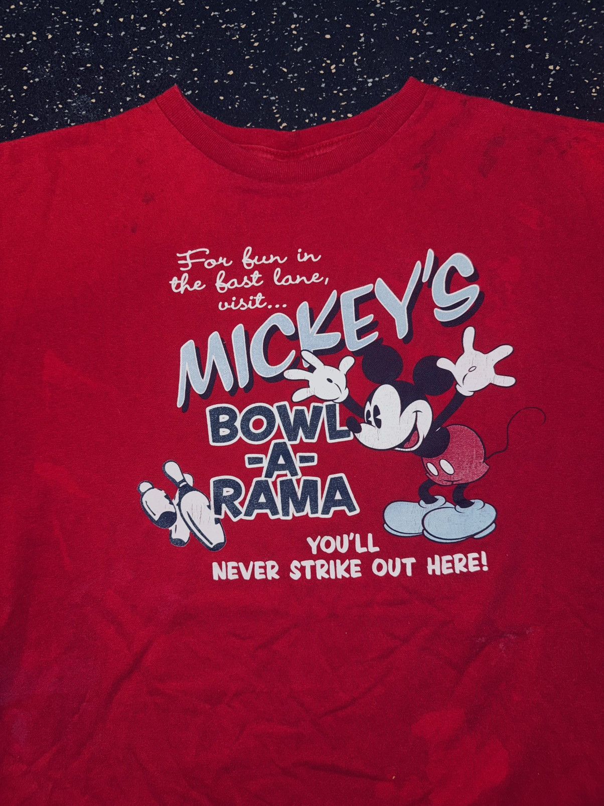 Disney Vintage 90s Walt Disney Mickey Mouse Bow-A-Rama T-Shirt Size US XL / EU 56 / 4 - 2 Thumbnail