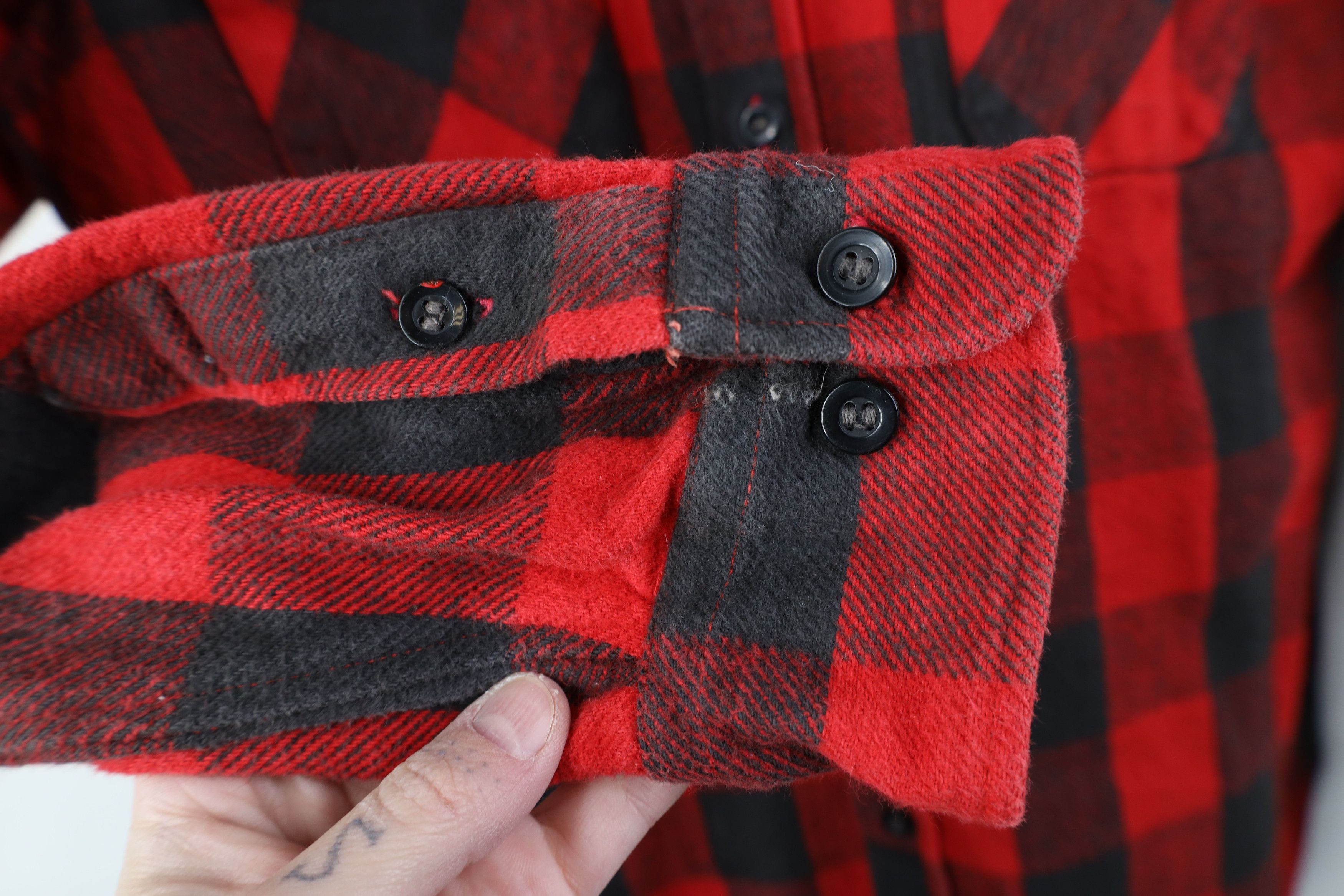 Vintage Vintage 90s Streetwear Heavyweight Button Shirt Plaid Size US M / EU 48-50 / 2 - 7 Thumbnail