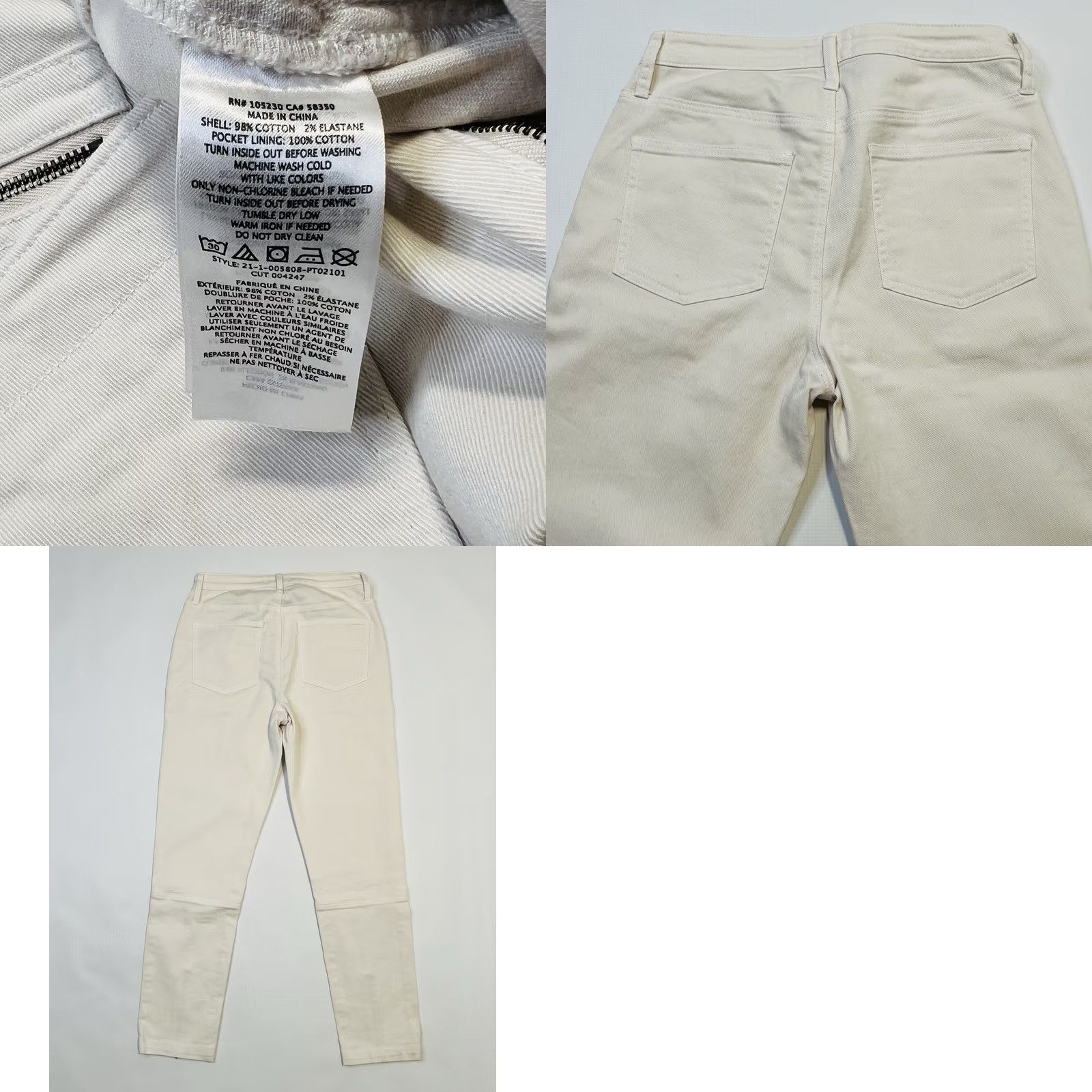 Joie JOIE Emersyn Utilitarian Jeans White Sand Size 28 Zipper Ankle Women Size 28" / US 6 / IT 42 - 9 Thumbnail
