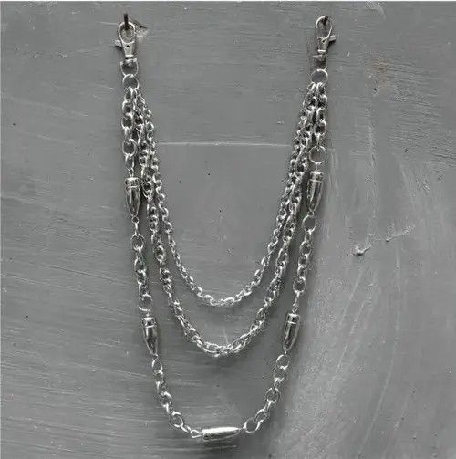 Jewelry 3 layers Punk Long Metal Wallet Belt Chain Size ONE SIZE - 3 Thumbnail