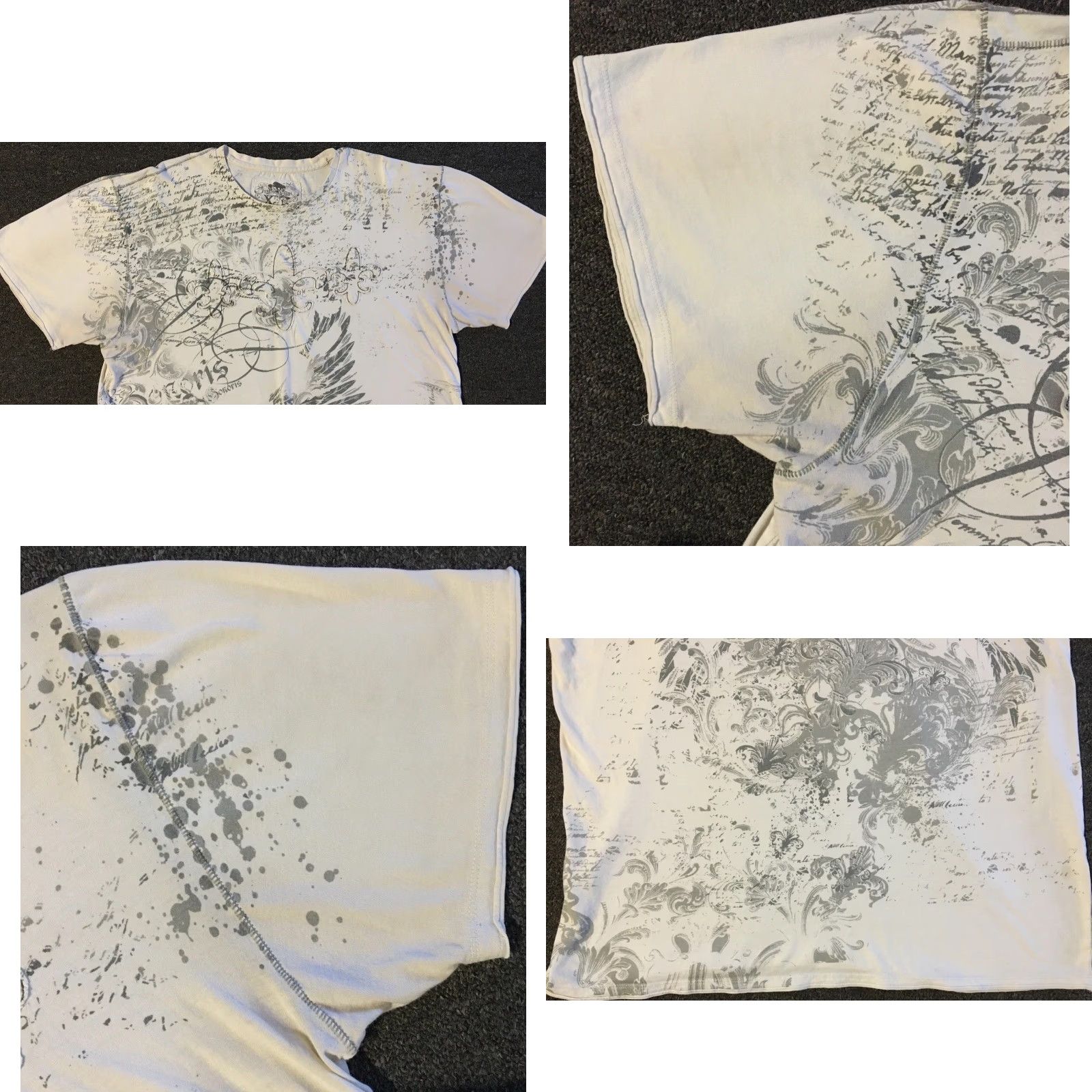 JNCO VINTAGE Cross Faded All Over Print Shirt XL Men T-Shirt White 80s 90s Biker Goth Punk Harley USA Rock 90s Grunge Tapout Jamco / Jnco style Size US XL / EU 56 / 4 - 8 Thumbnail