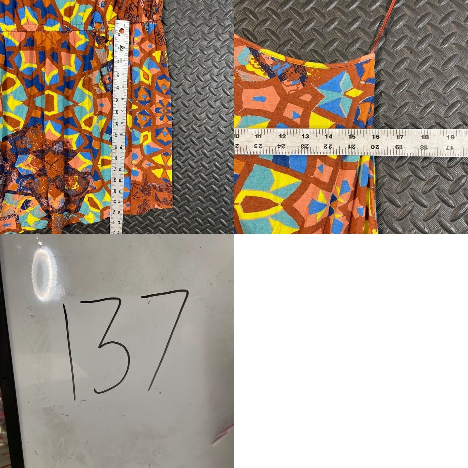 Tibi Tibi New York Dress Women Brown Multi Color Geometric One Shoulder Knee Length L Large Shirt? No. Size L / US 10 / IT 46 - 8 Thumbnail