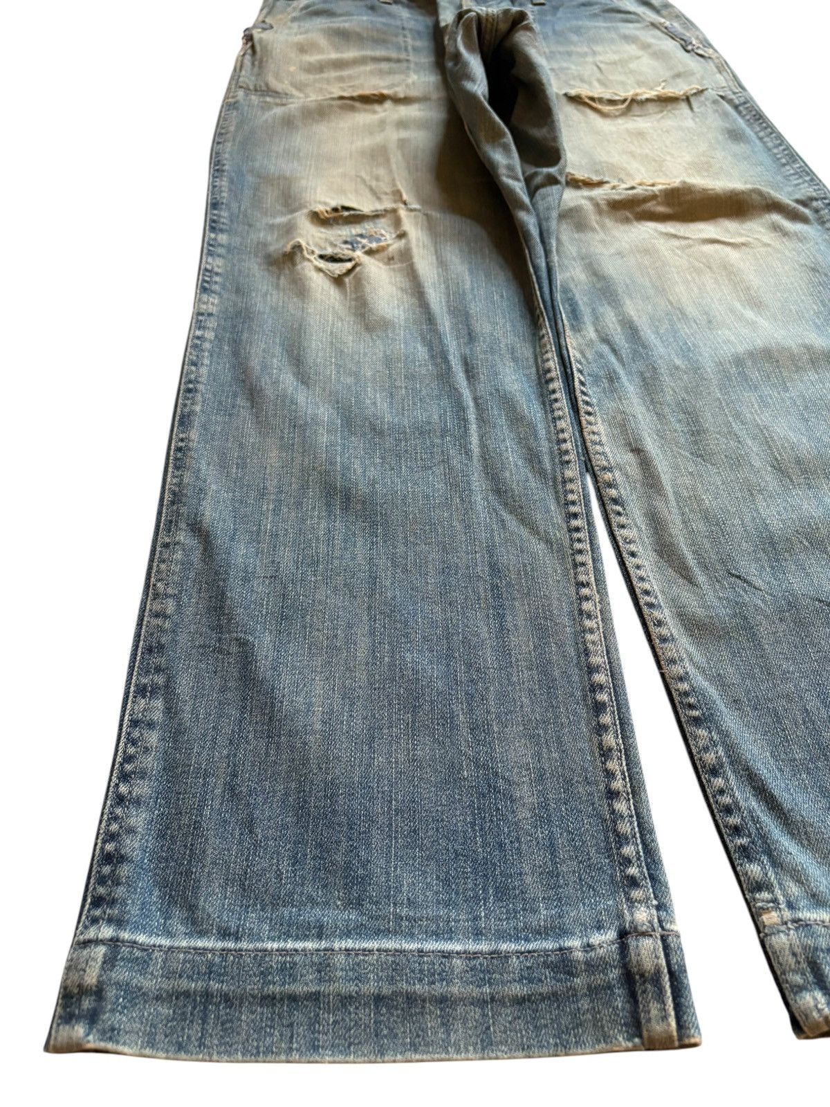 Stussy Vintage Stussy Rusty Mud Wash Rip Buckle Back Baggy Jean Size US 35 - 6 Thumbnail