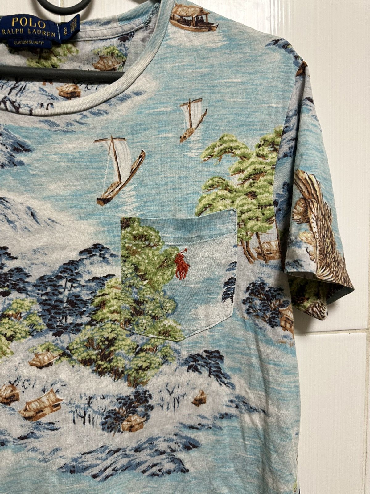 Japanese Brand × Polo Ralph Lauren Polo Ralph Lauren Men's Japanese Seascape Pocket T-Shirt Size US S / EU 44-46 / 1 - 2 Thumbnail