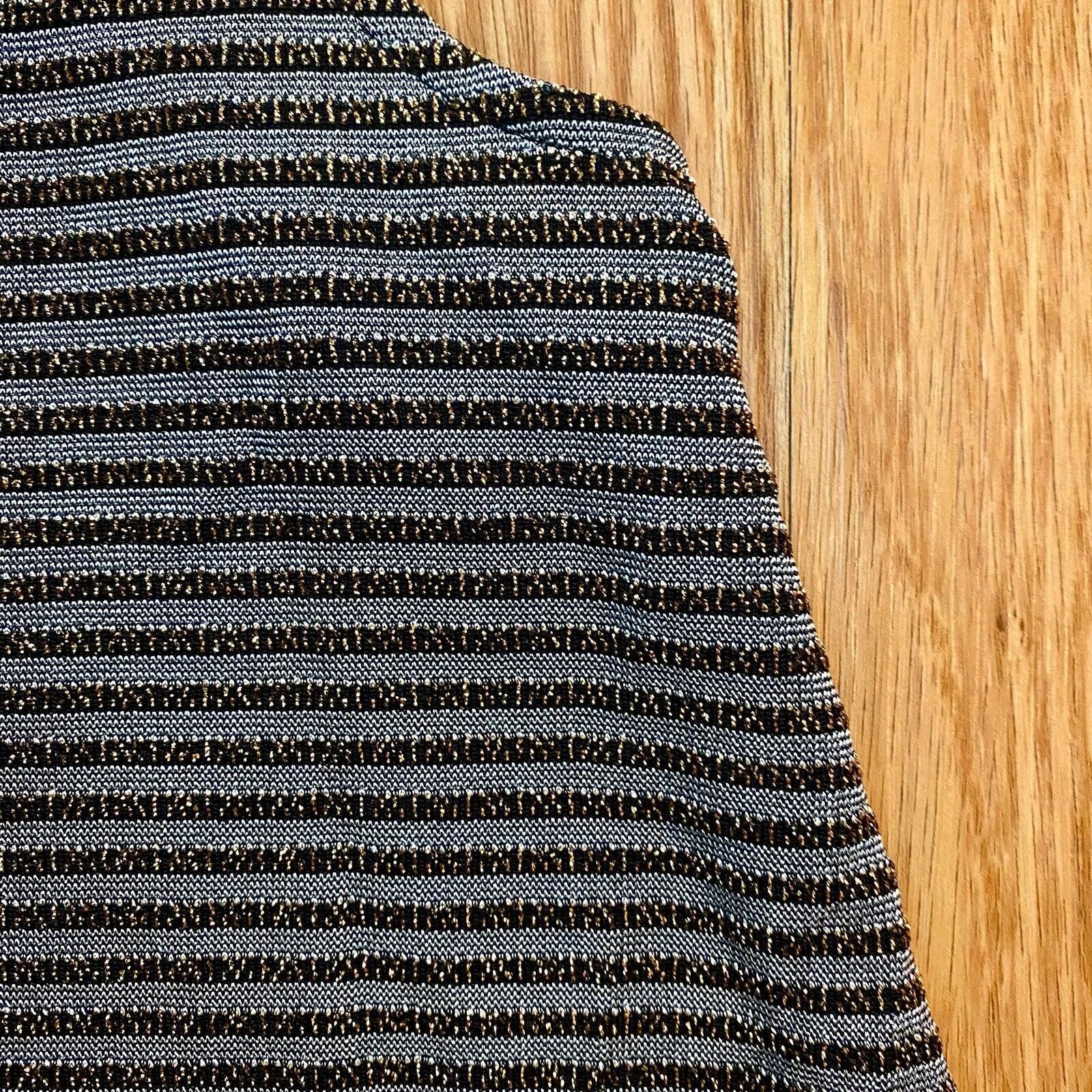 Everlane Everly Gold Metallic Stripe Mini Shift Dress Womens Small Size S / US 4 / IT 40 - 5 Thumbnail