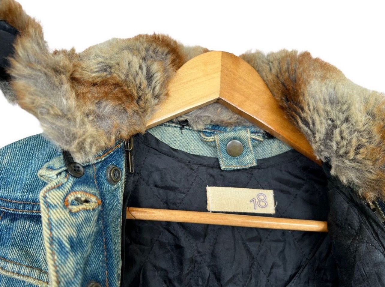 Japanese Brand Japanese Brand Fur Denim Jacket Distressed Denim Jacket S Size S / US 4 / IT 40 - 18 Thumbnail