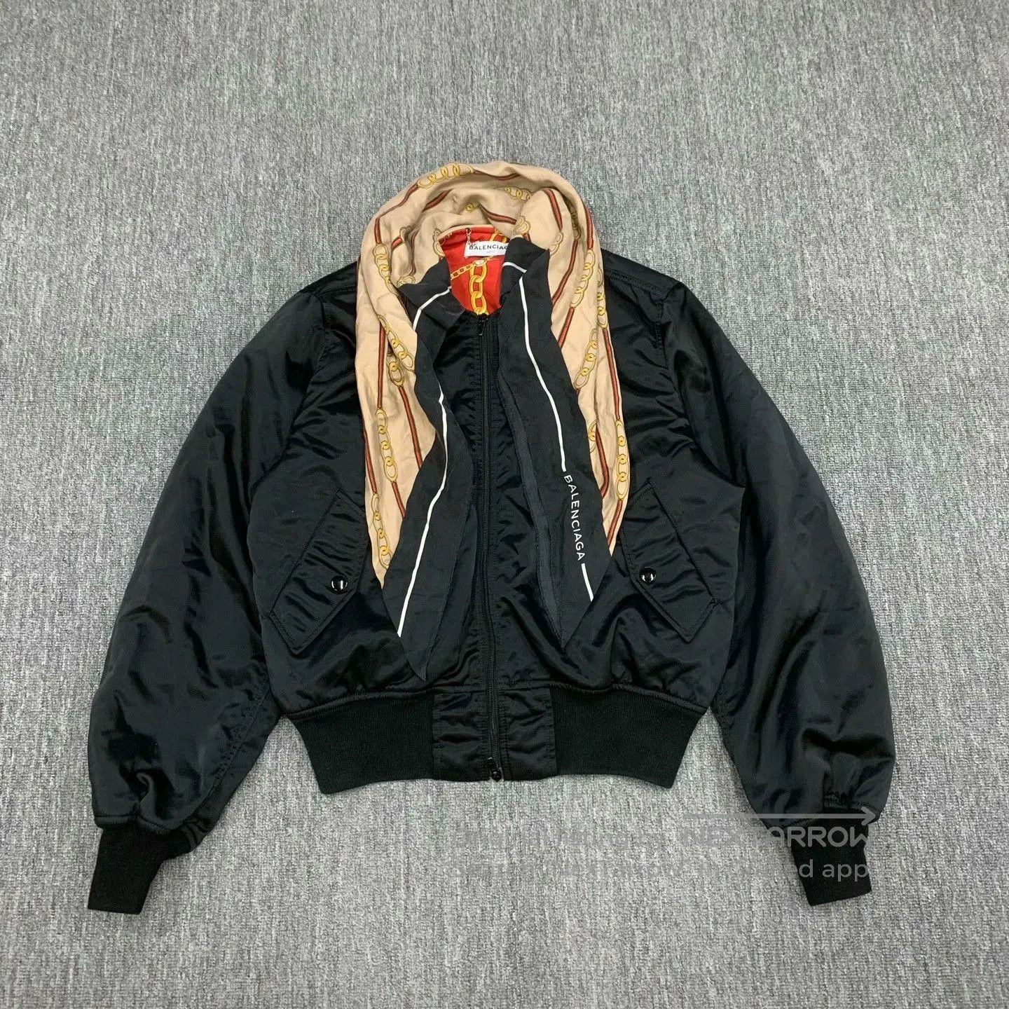 Balenciaga balenciaga black silk scarf bomber jacket. Size US S / EU 44-46 / 1 - 1 Thumbnail