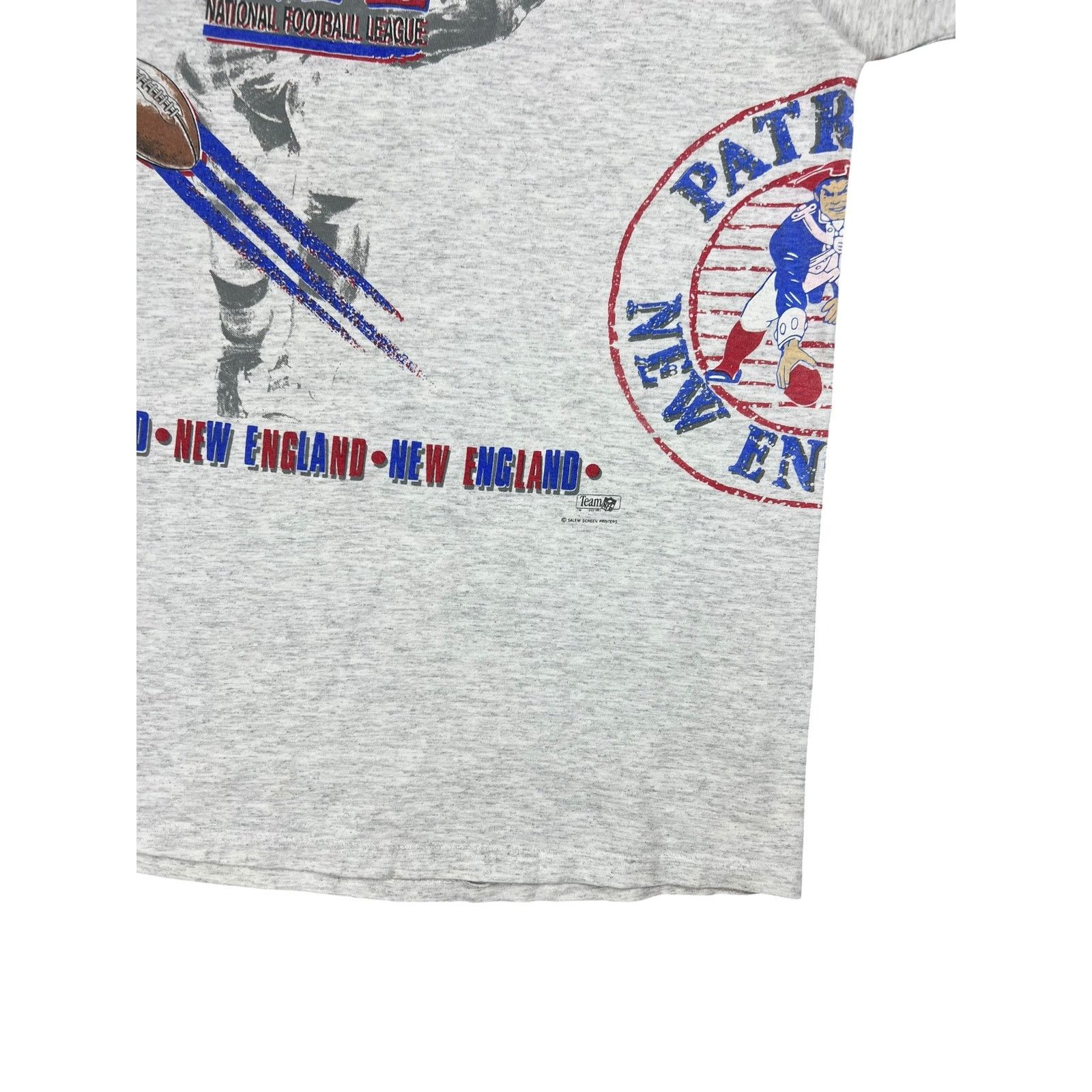 NFL × Salem Sportswear × Vintage 1992 Salem Sports New England Patriots Aerial Assault tee Size US XL / EU 56 / 4 - 3 Thumbnail