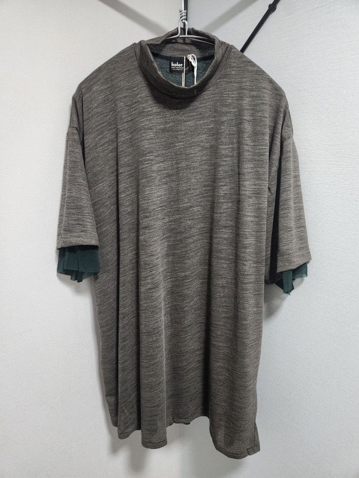 Kolor KOLOR turtle-neck contrast-trim top Size US XXL / EU 58 / 5 - 1 Thumbnail