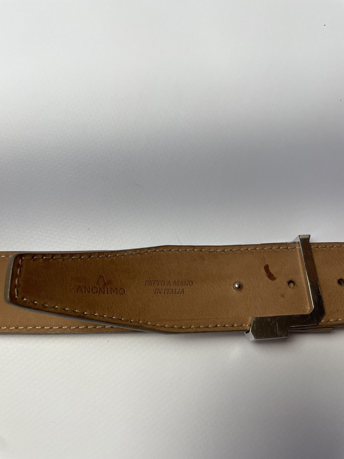 Handmade Anonimo Brand Handmade Leather Belt Made In Italy Size ONE SIZE - 2 Thumbnail