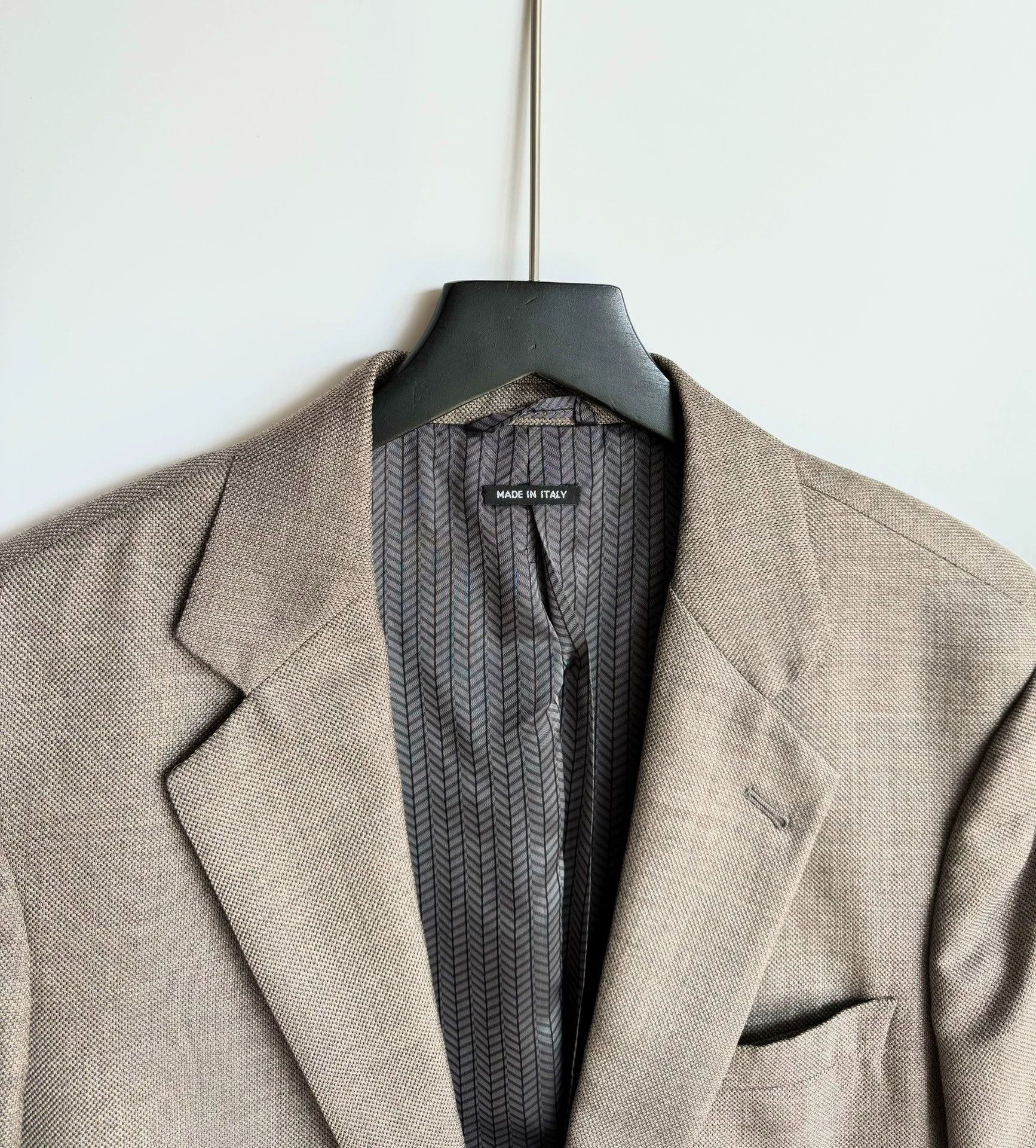 Giorgio Armani Giorgio Armani 98% New Cashmere Silk Blazer 50 Oatmeal Size 50S - 4 Thumbnail