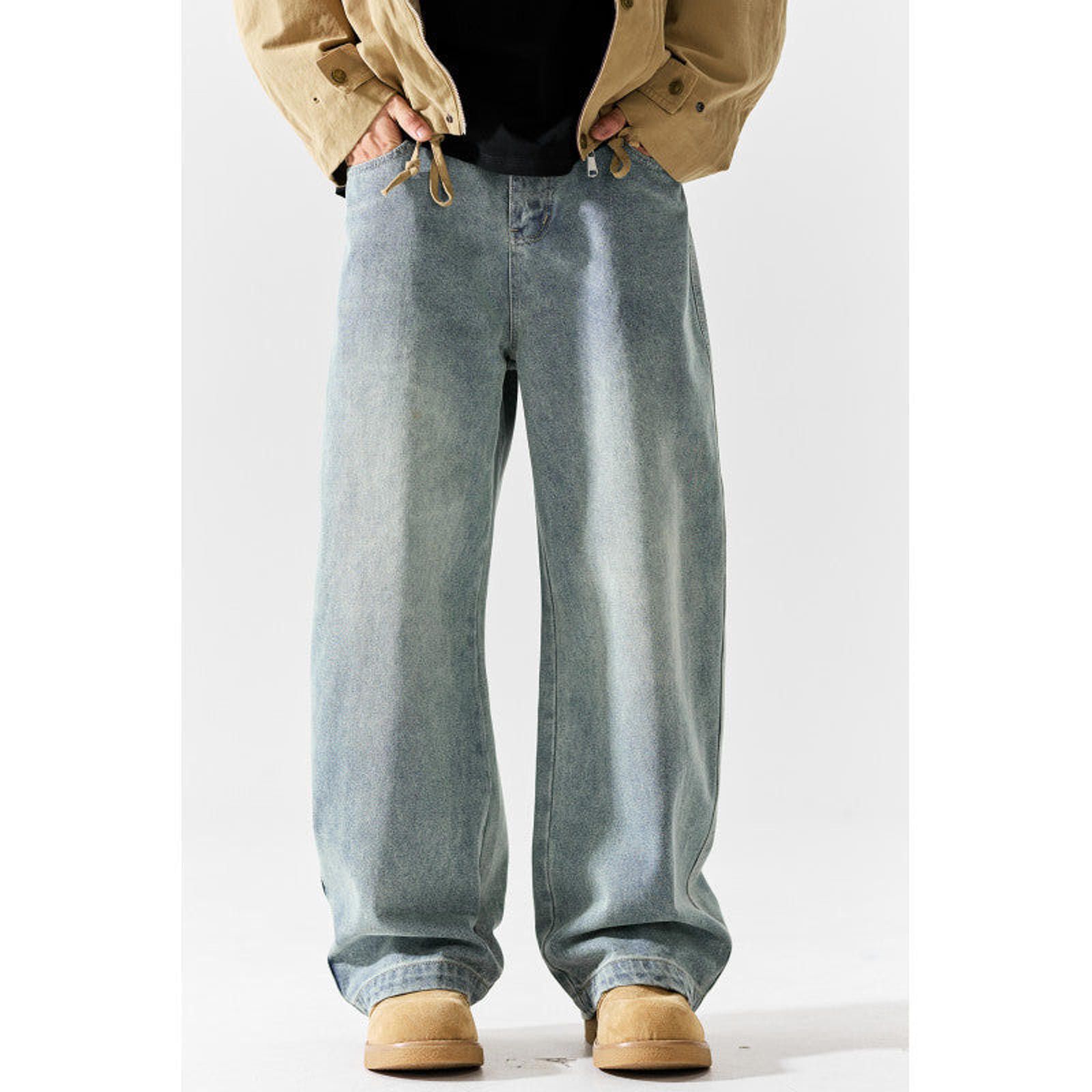 Vintage Wide Leg Baggy Denim Jeans for Men, Casual Loose Fit Pants Size US 30 / EU 46 - 1 Thumbnail