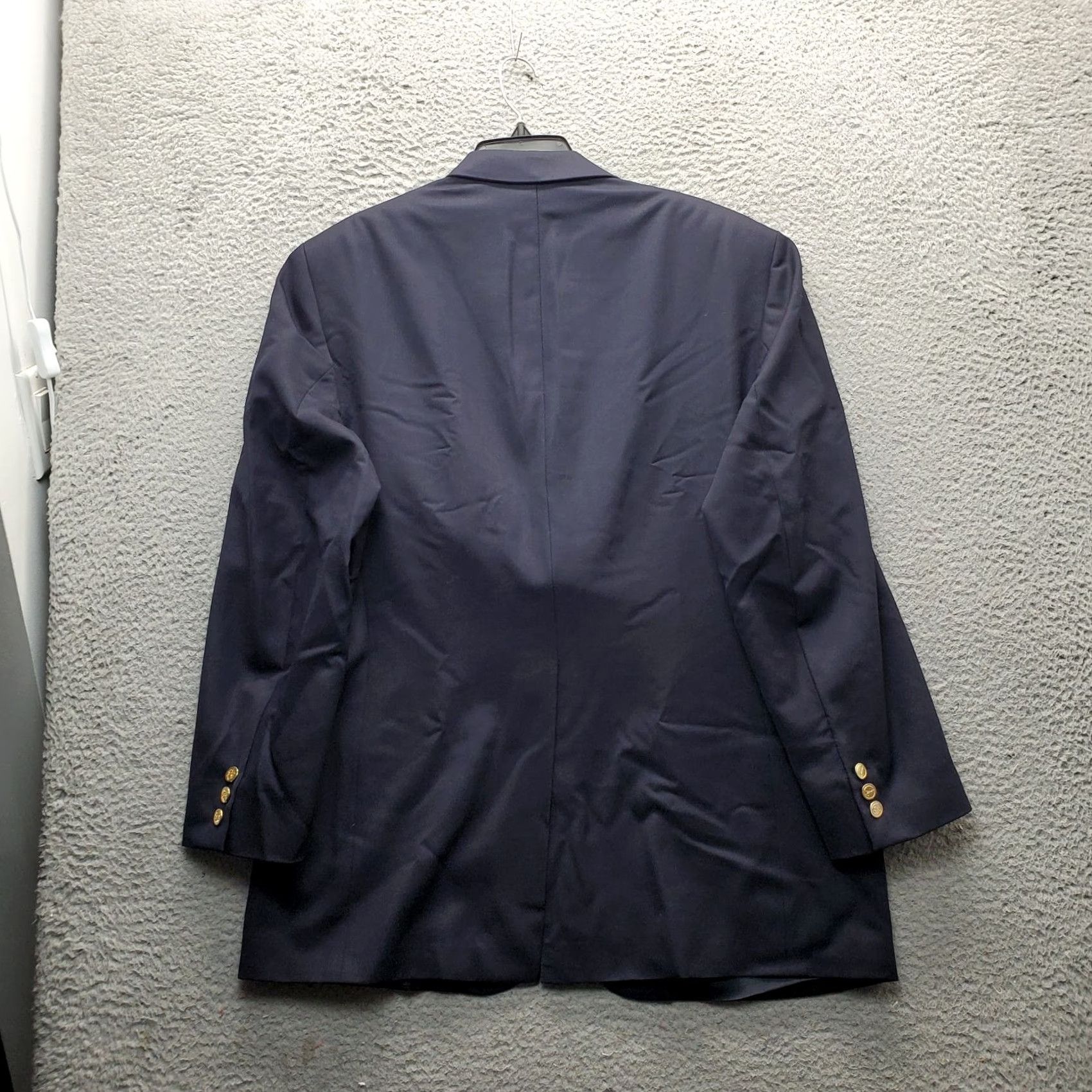 Vintage Botany 500 Blazer Jacket Mens 42R Navy Pure Wool Notch Lapel Single Breasted Size 42R - 2 Thumbnail