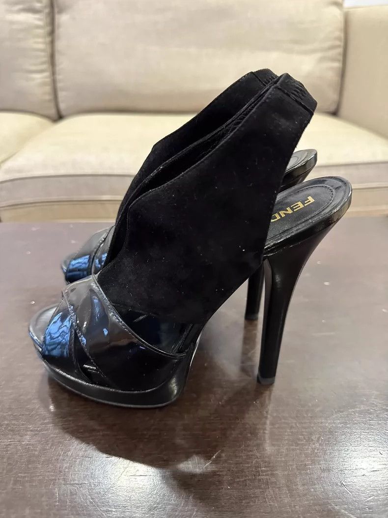Fendi Black Patent Leather High Heels Size US 6 / IT 36 - 4 Thumbnail