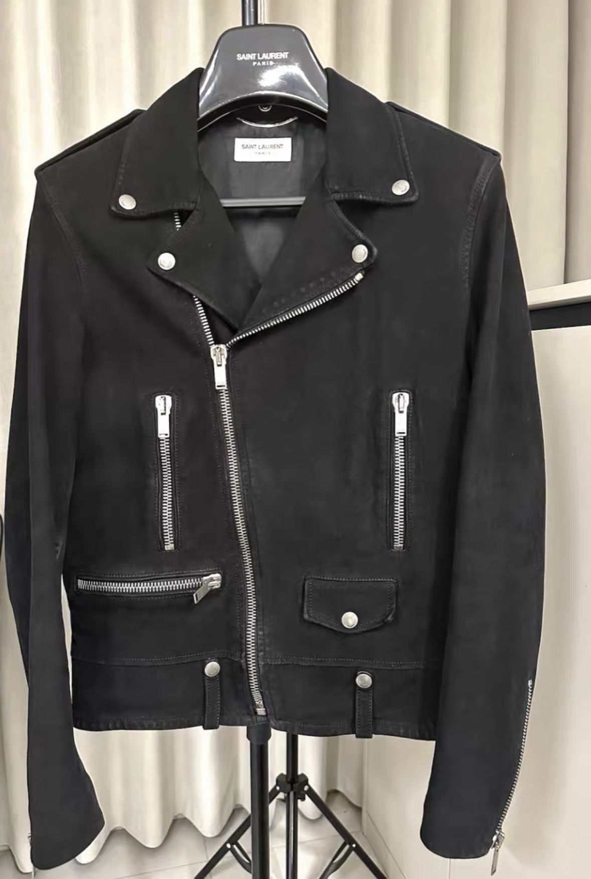 Saint Laurent Paris Saint Laurent SLP FW17 Sheep Leather Black Suede LO1 Jacket Size US M / EU 48-50 / 2 - 1 Thumbnail