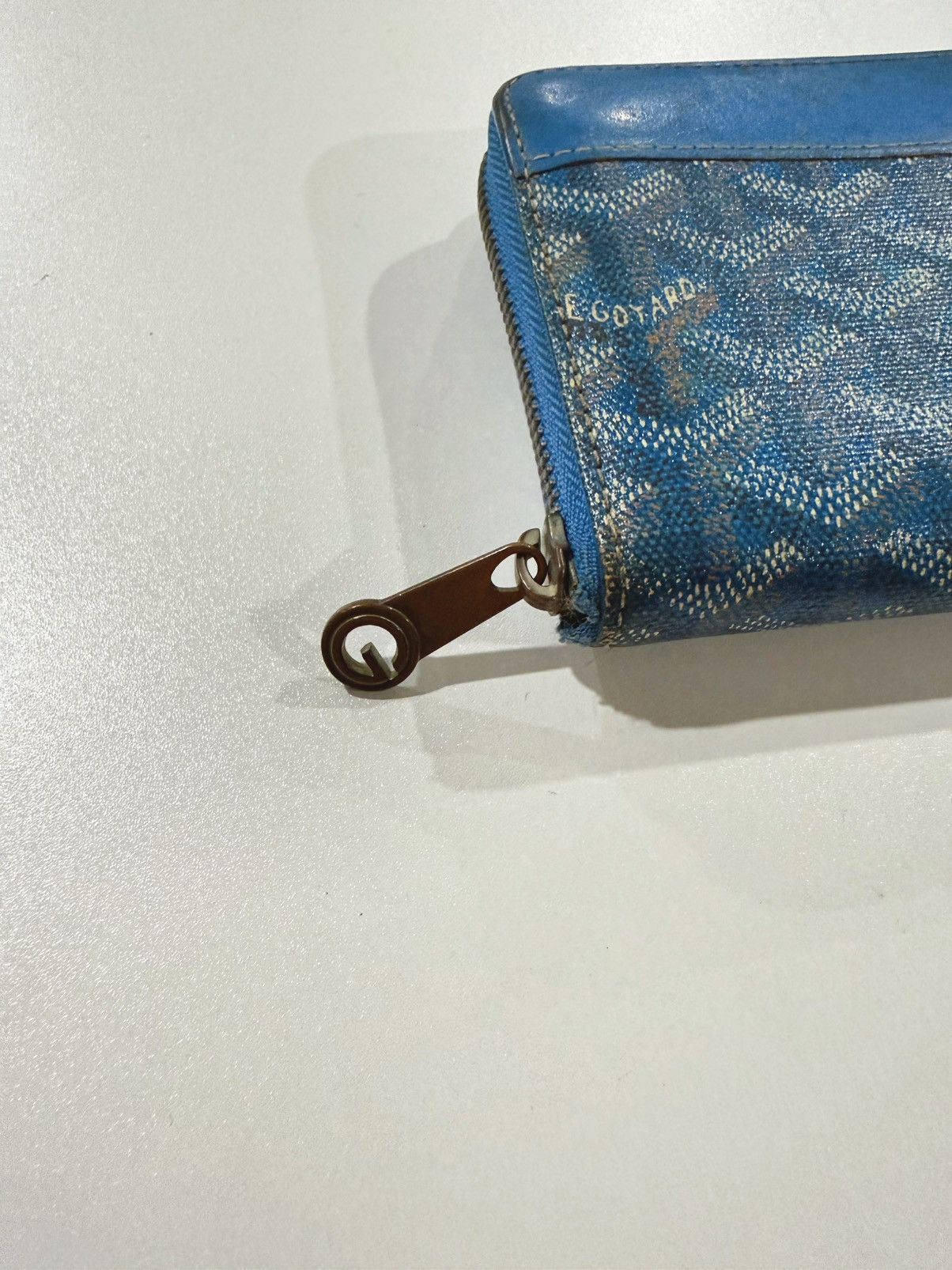 Goyard Goyard Matignon APM ZIP GM 10 Long Wallet Blue Leather Cloth Size ONE SIZE - 4 Thumbnail