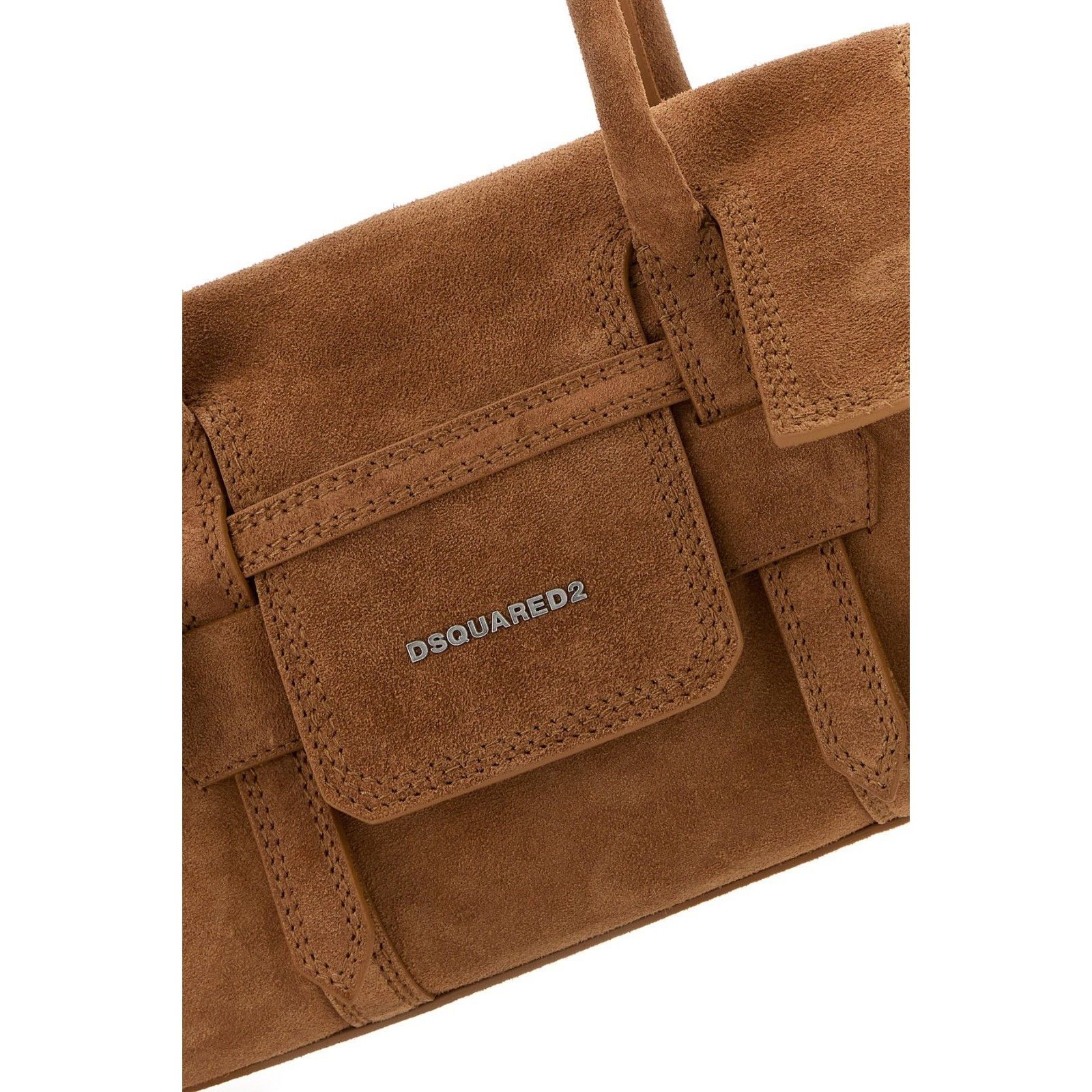 Dsquared2 DSQUARED2 Brown Suede Top Handle Bag New & Authentic Size ONE SIZE - 4 Thumbnail
