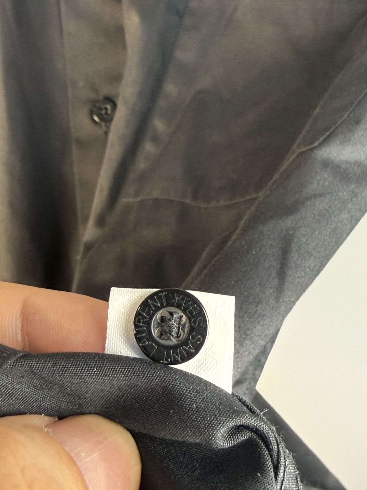 Yves Saint Laurent Black YSL Shirt Short Sleeve Button Up Collar Vintage y2k Size US M / EU 48-50 / 2 - 8 Thumbnail