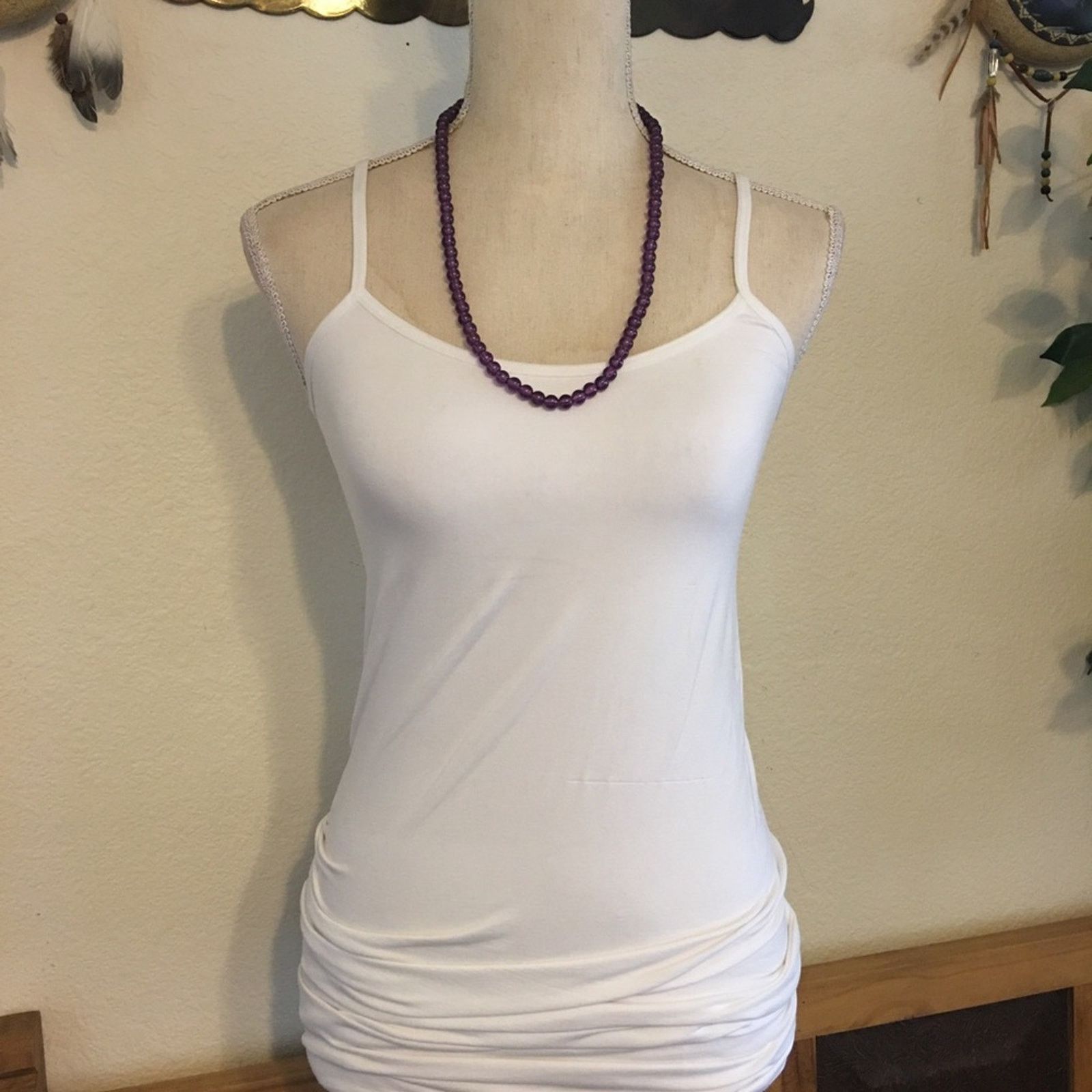 Vintage Vintage purple round resin bead necklace Size ONE SIZE - 4 Thumbnail