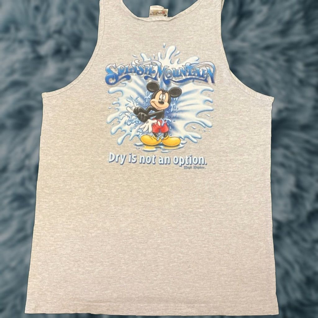 Disney VINTAGE Disney Splash Mountain VTG Tank Top Shirt Mens Size L Gray 90s Mickey Mouse Magic Kingdom 1990s Shirts Mens Size US L / EU 52-54 / 3 - 1 Thumbnail