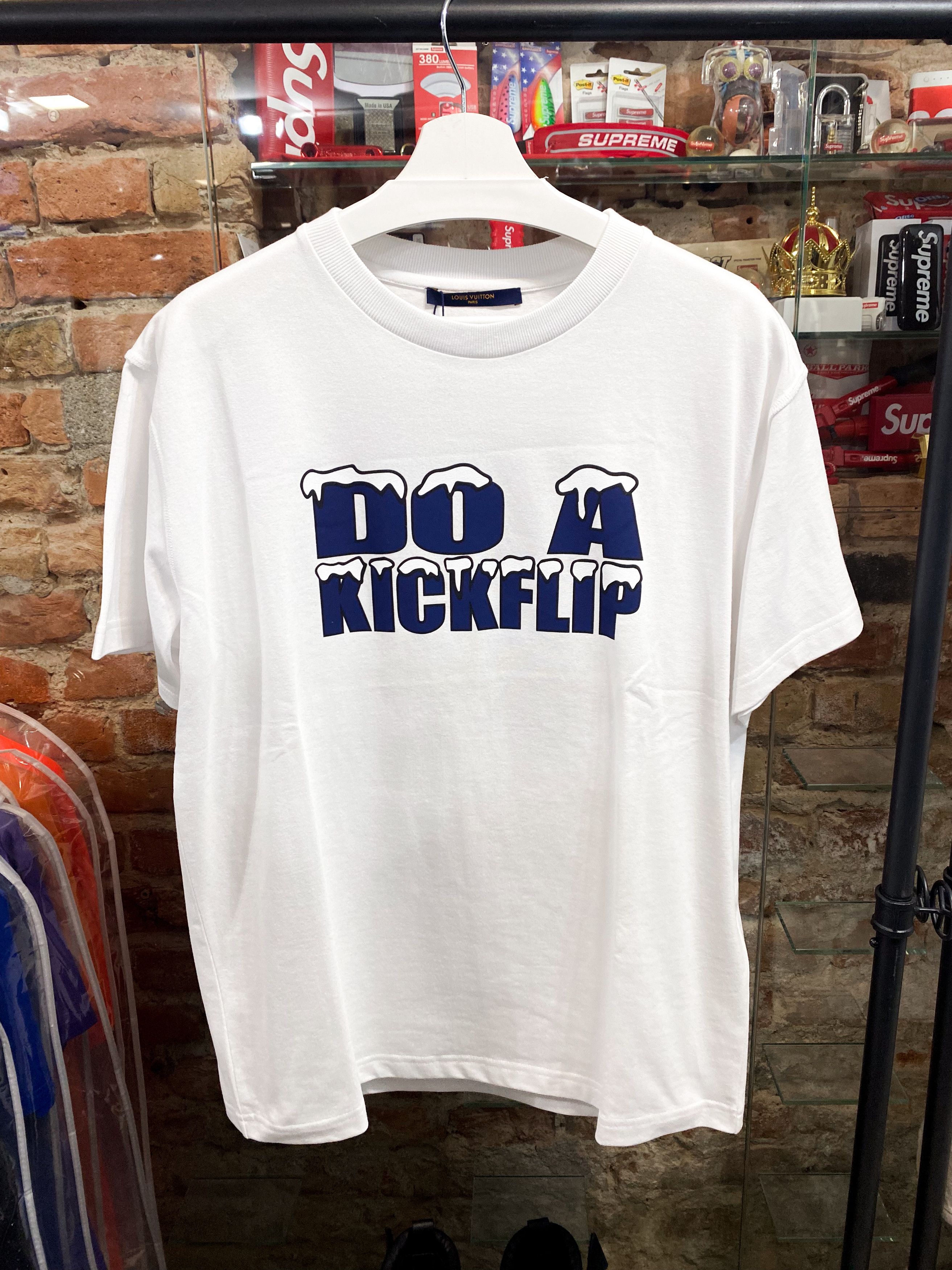 image of Louis Vuitton Do A Kickflip T-Shirt in White, Men's (Size Large)