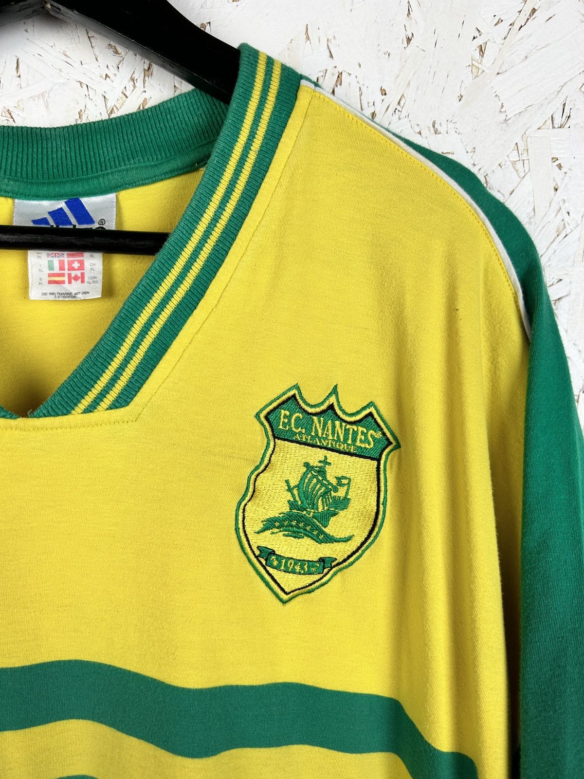 Other 90s Vintage Adidas FC Nantes Football Soccer T-Shirt Yellow Size US XL / EU 56 / 4 - 3 Thumbnail