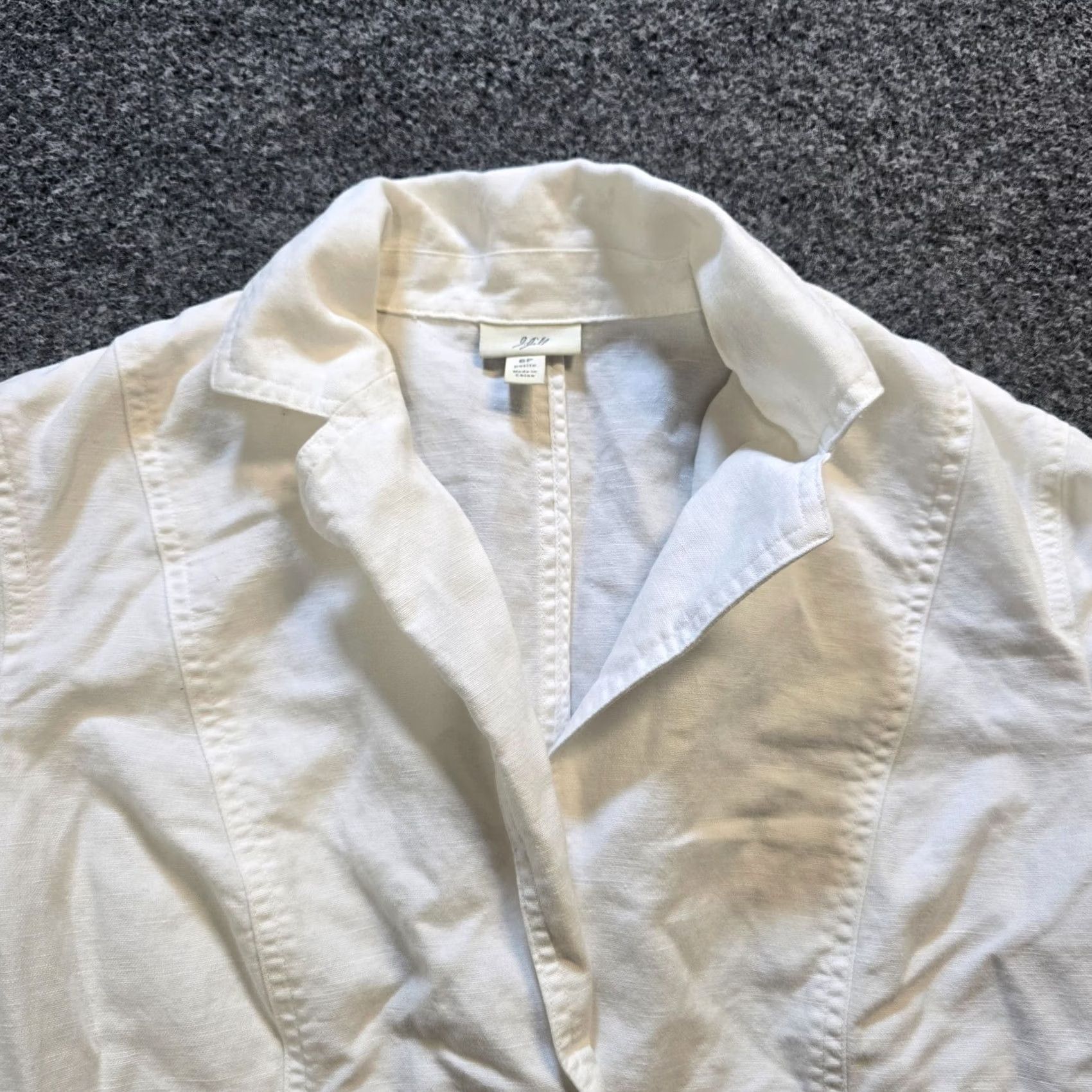 J. Jill VINTAGE J. Jill Jacket Womens Petite 6 White Embroidery Linen Blend Short 3/4 Sleeve Button Regular Twill Lightweight Casual Womens Size M / US 6-8 / IT 42-44 - 2 Thumbnail