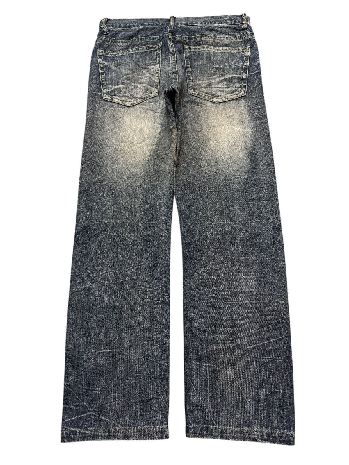 If Six Was Nine Vintage Y2K Japanese Blue Faded Wash Honeycomb Straight Leg Size US 32 / EU 48 - 2 Thumbnail