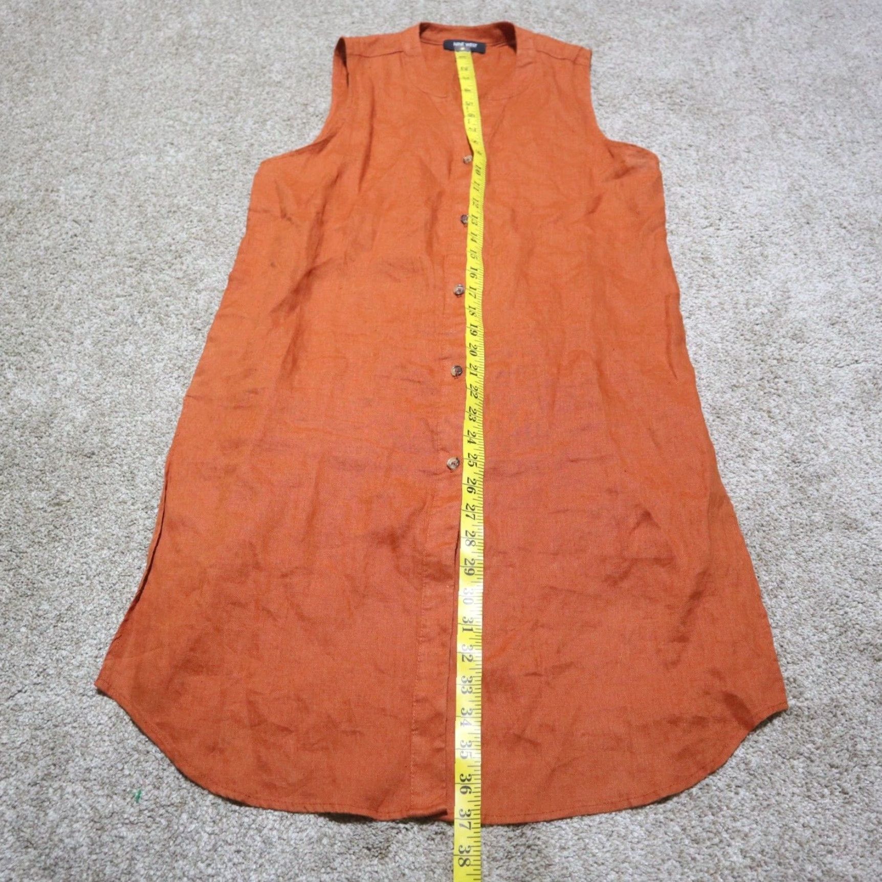 Nine West Nine West Shirt Women M Orange Button Up Sleeveless Beaded Casual Blouse 90s? No, 00s? Not applicable. Size M / US 6-8 / IT 42-44 - 7 Thumbnail