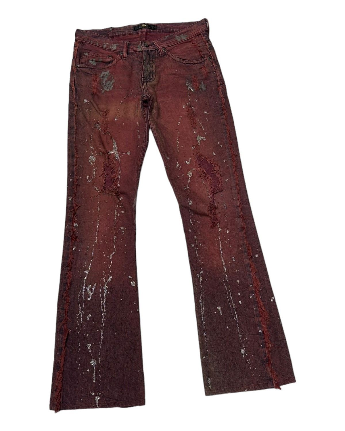 General Research × Issey Miyake × URBAN RESEARCH DOORS RARE🔥MIDAS PUNK FLARE DISTRESS RIPPED DENIM JEANS Size US 29 - 3 Thumbnail