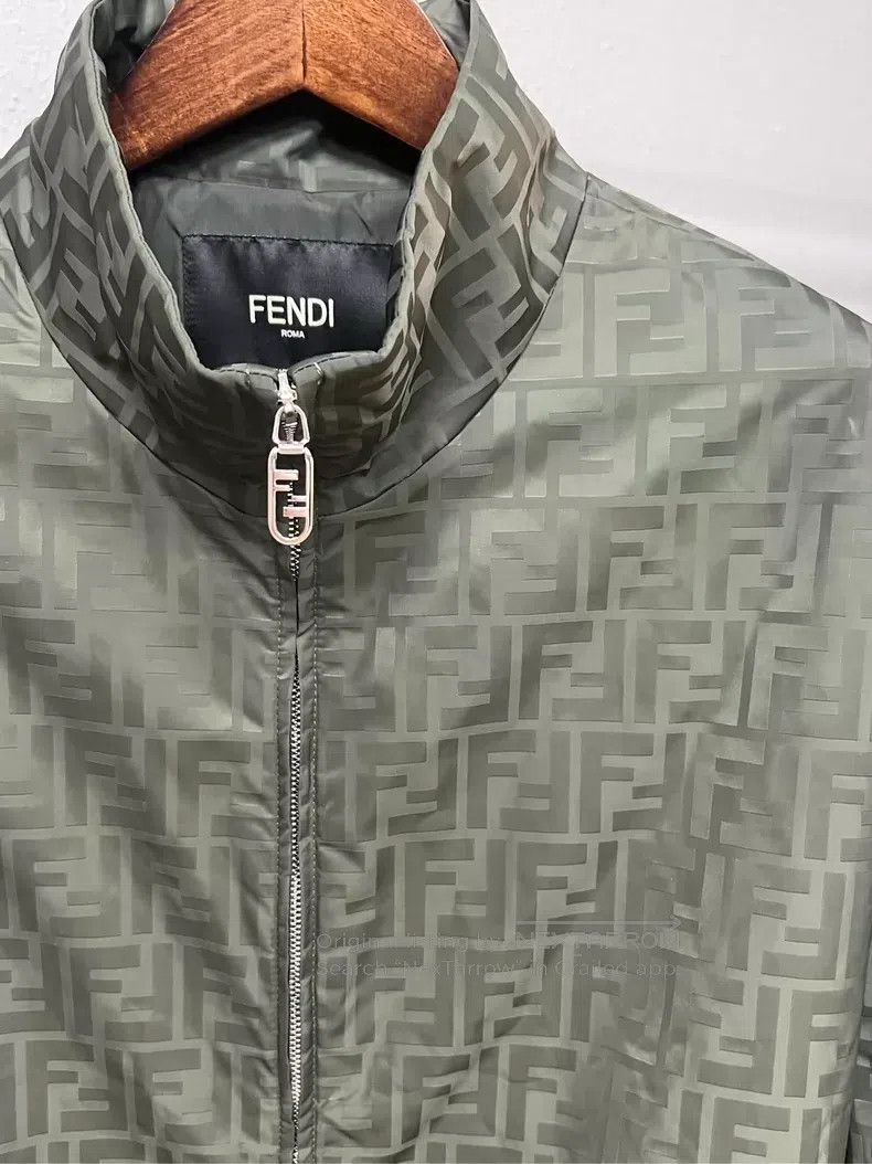 Fendi Fendi Military Green All-Over Printed Jacket Size US L / EU 52-54 / 3 - 3 Thumbnail