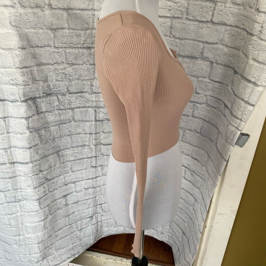 Other Now women XS crop top w/scoopneck to v-cut Longsleeve ribbed Size XS / US 0-2 / IT 36-38 - 4 Thumbnail