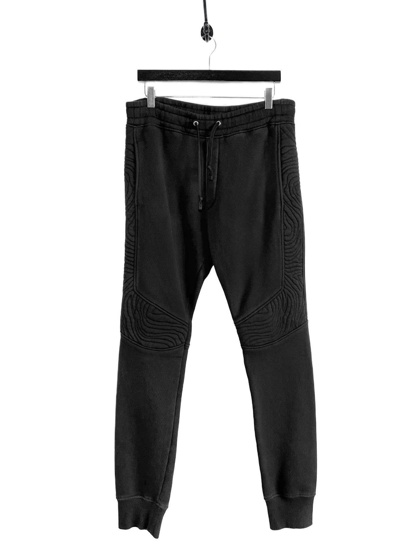 Balmain Balmain Black Textured Biker Sweatpants Size US 36 / EU 52 - 1 Thumbnail