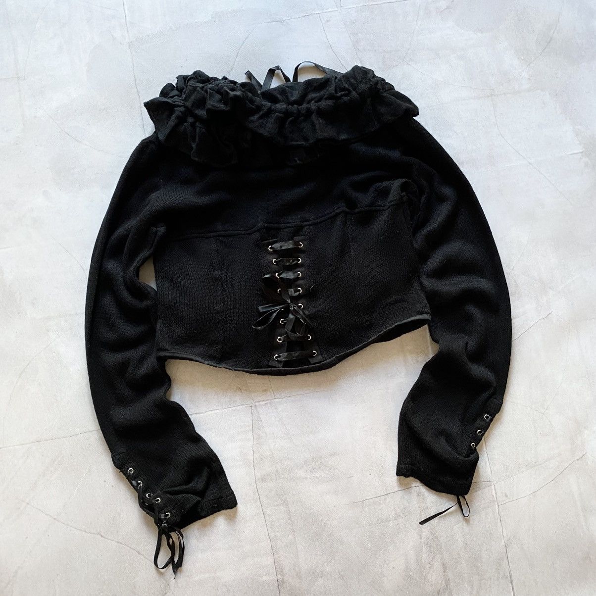 Hysteric Glamour 00s Punk Poizen Industries Corset Lace Up Zip Sweatshirt Y2K Size L / US 10 / IT 46 - 5 Thumbnail