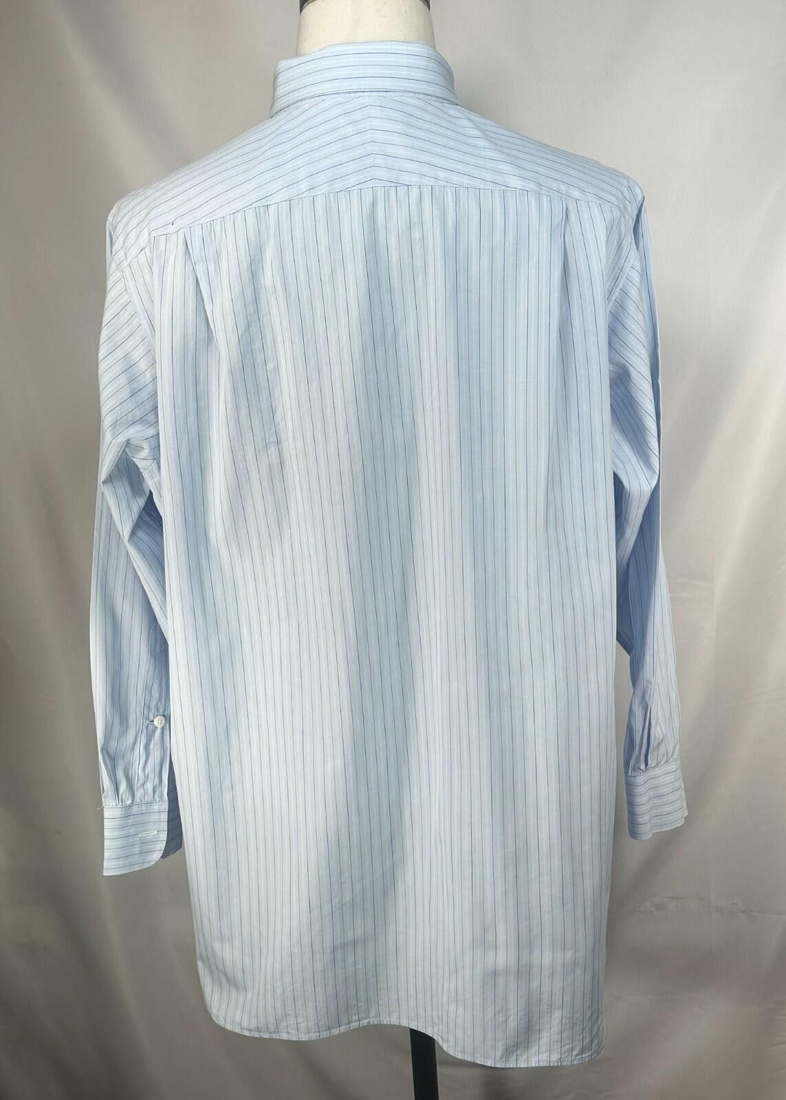Holland & Sherry Holland Sherry Striped Tailored Oxford Button Up Blue Men XL Size US XL / EU 56 / 4 - 2 Thumbnail