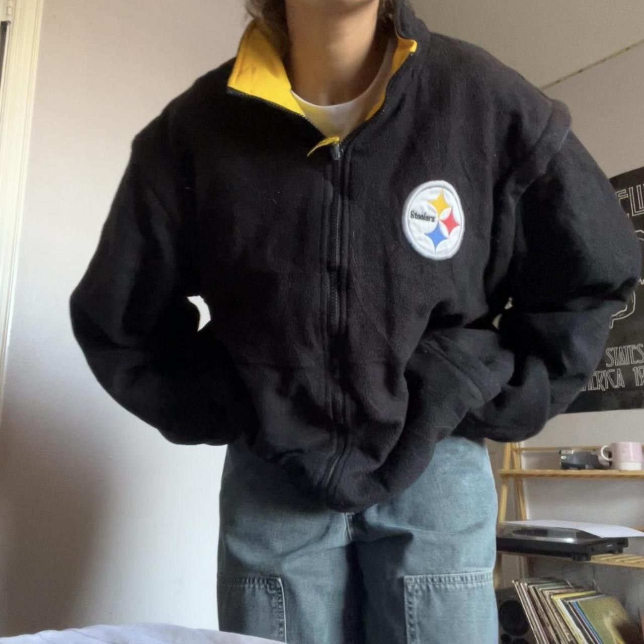 TW Steel vintage pittsburgh steelers fleece football jacket 📺 Size US XL / EU 56 / 4 - 3 Thumbnail