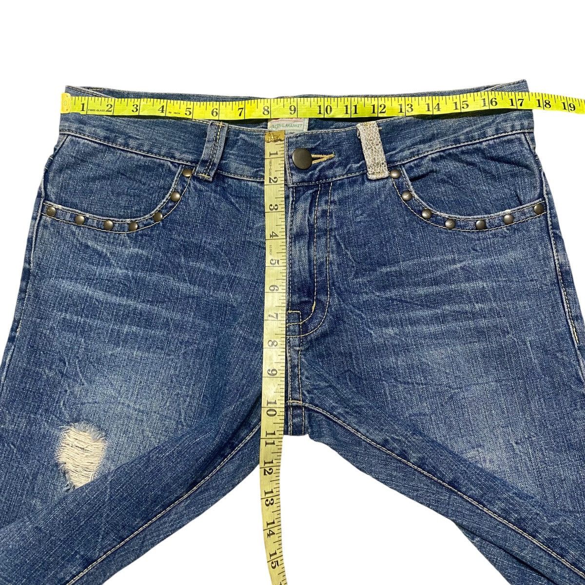Japanese Brand OZZ FIRST PINBALL Denim Flare Jeans Studded Size US 34 / EU 50 - 17 Thumbnail