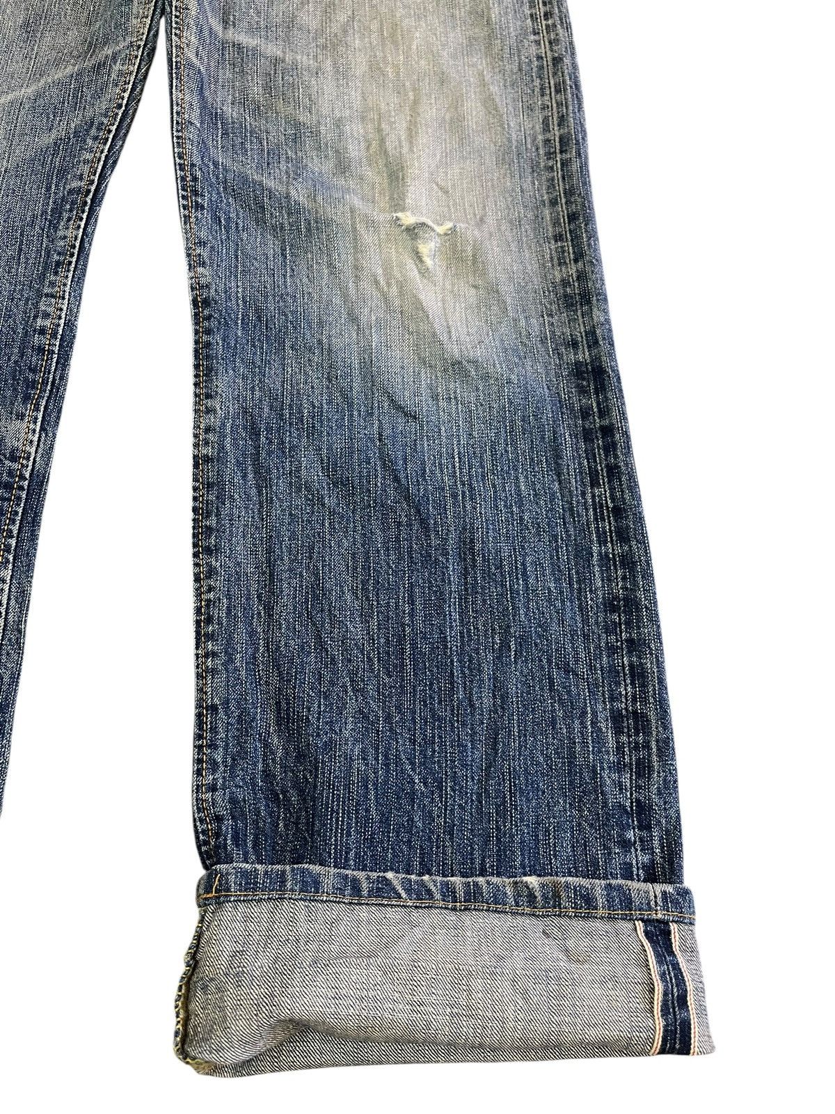 Edwin × Vintage Vintage Edwin 505zx Selvedge Distressed Denim Size US 33 - 3 Thumbnail