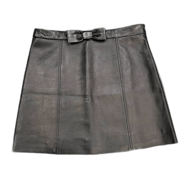 Prada Miumiu Black Lambskin Mini Skirt Size 38" / US 16 / IT 52 - 1 Thumbnail