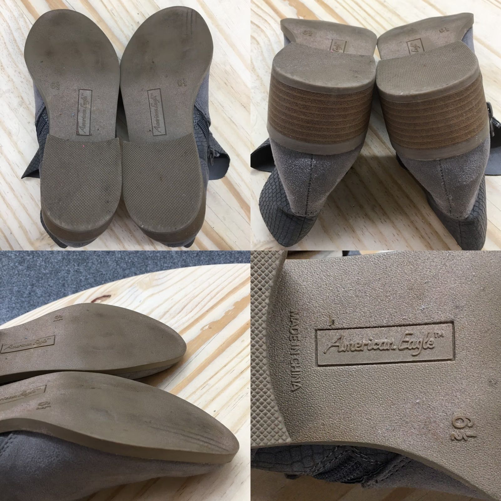 American Eagle Outfitters American Eagle Boots Women 6.5 Ankle Bootie Gray Casual Comfort Block Heels Shoe Size US 7 / IT 37 - 9 Thumbnail