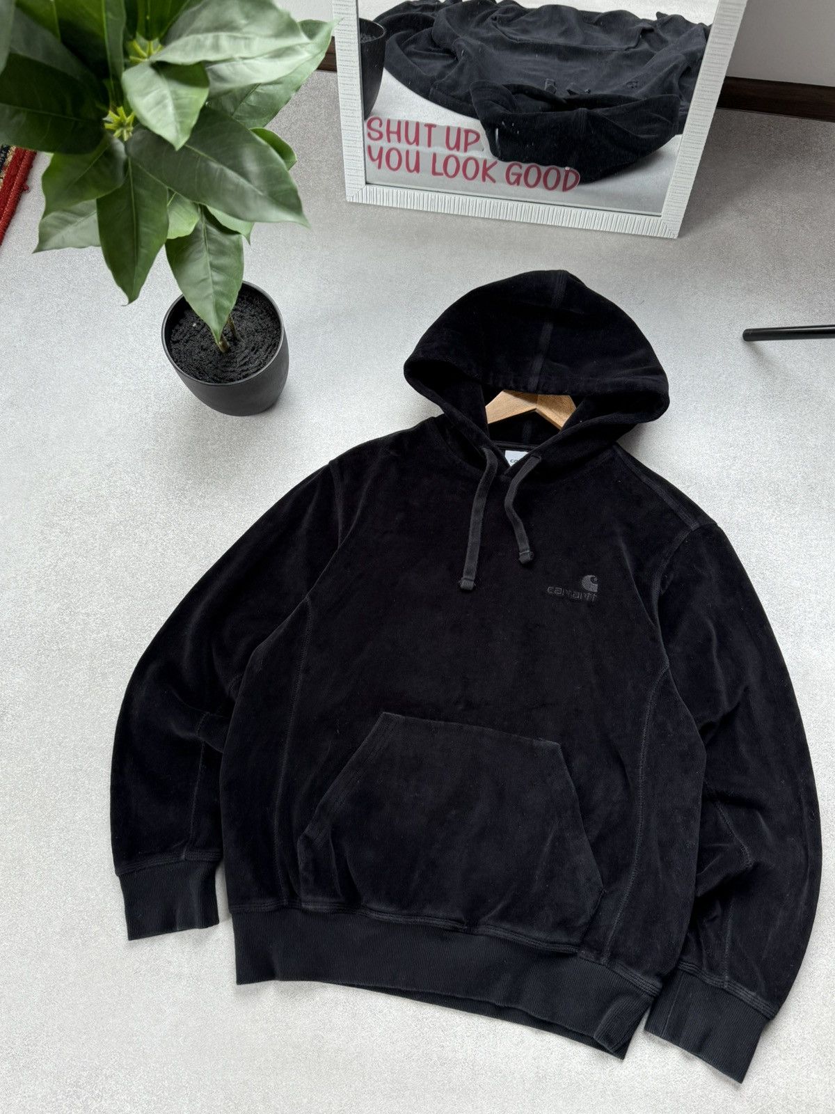 Carhartt CARHARTT HOODIE VELOURS BLACK PULOVER MENS HOODED Y2K CASUAL Size US S / EU 44-46 / 1 - 3 Thumbnail